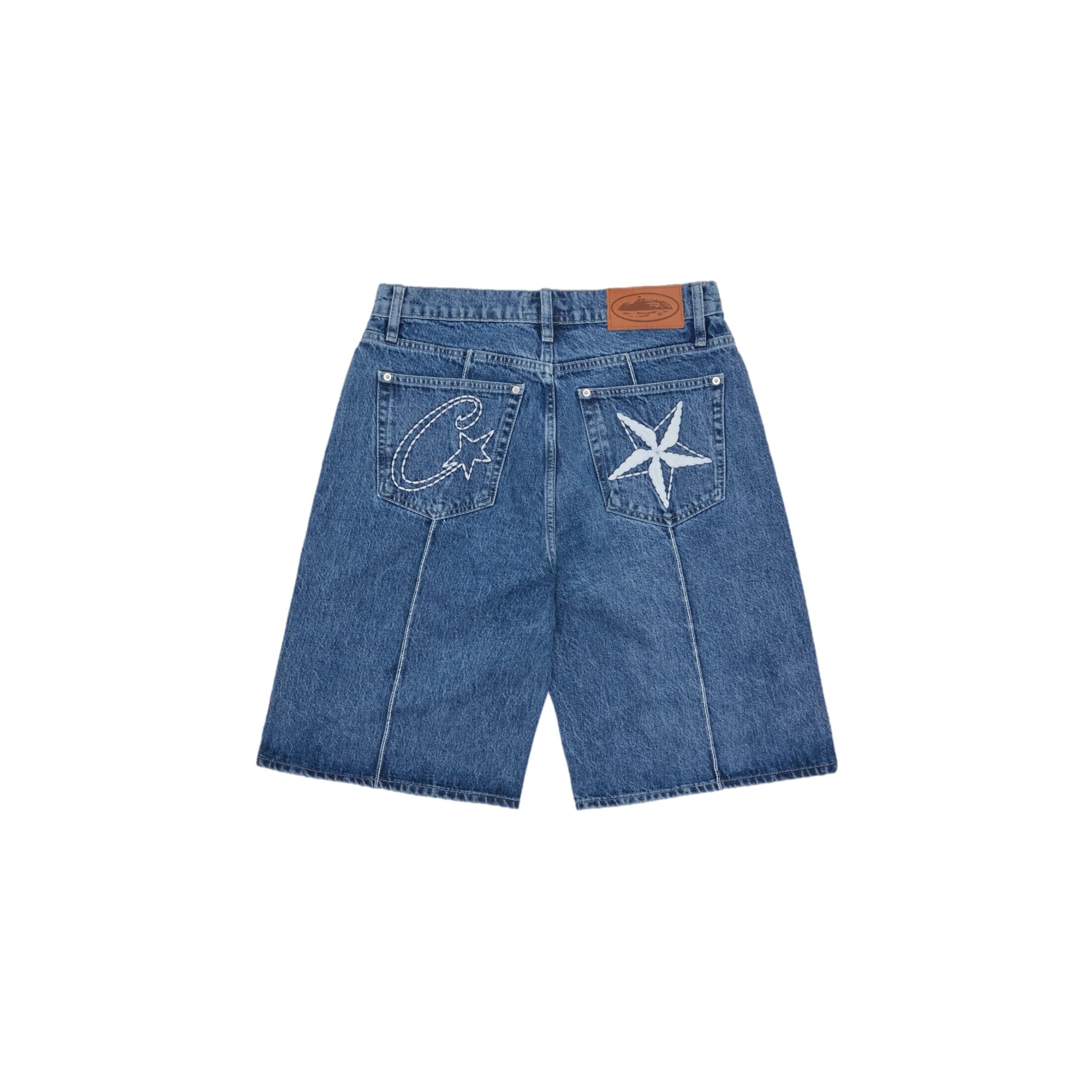 Corteiz C-Star Denim Shorts - Blue