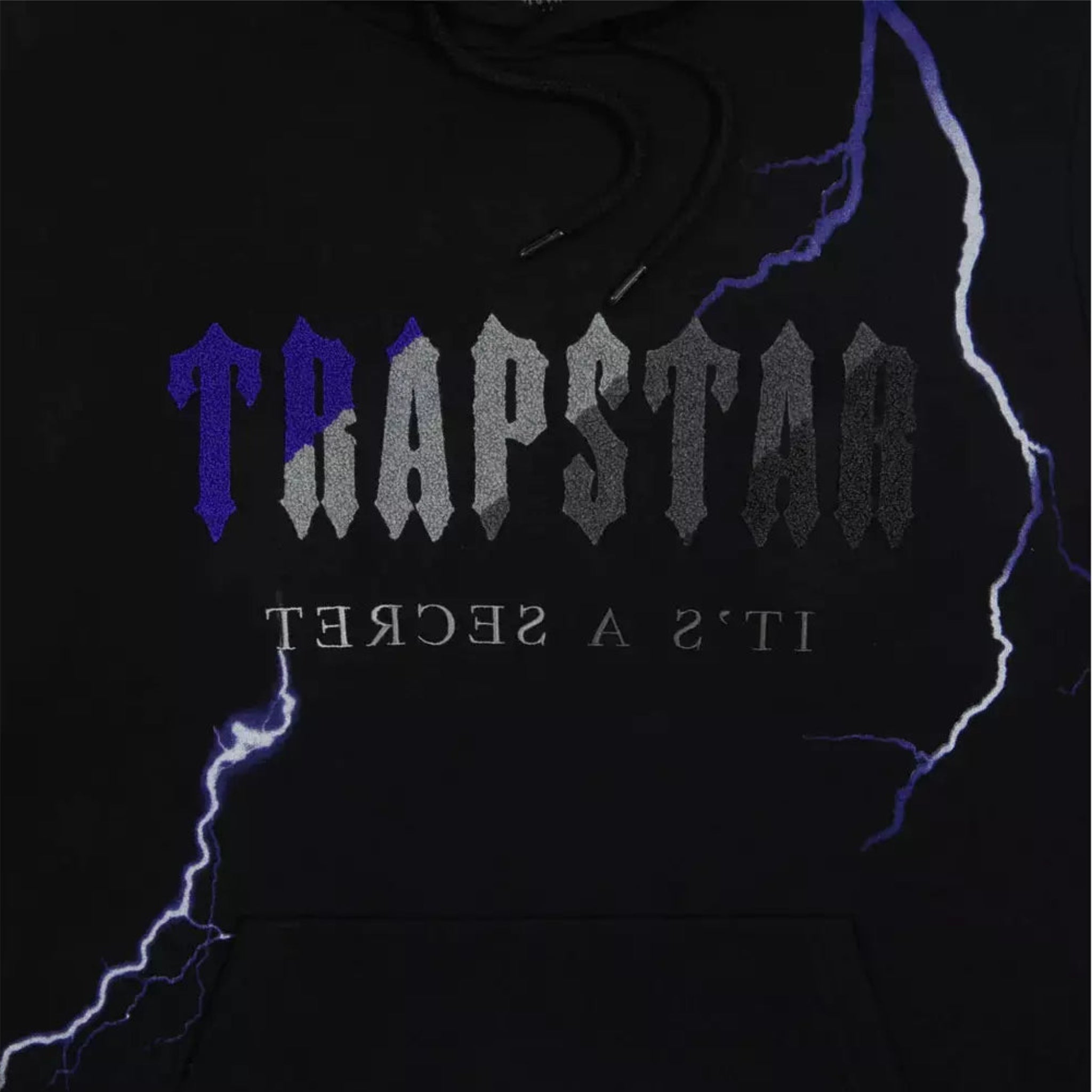 Trapstar Chenille Decoded Lightning Tracksuit - Black/Blue