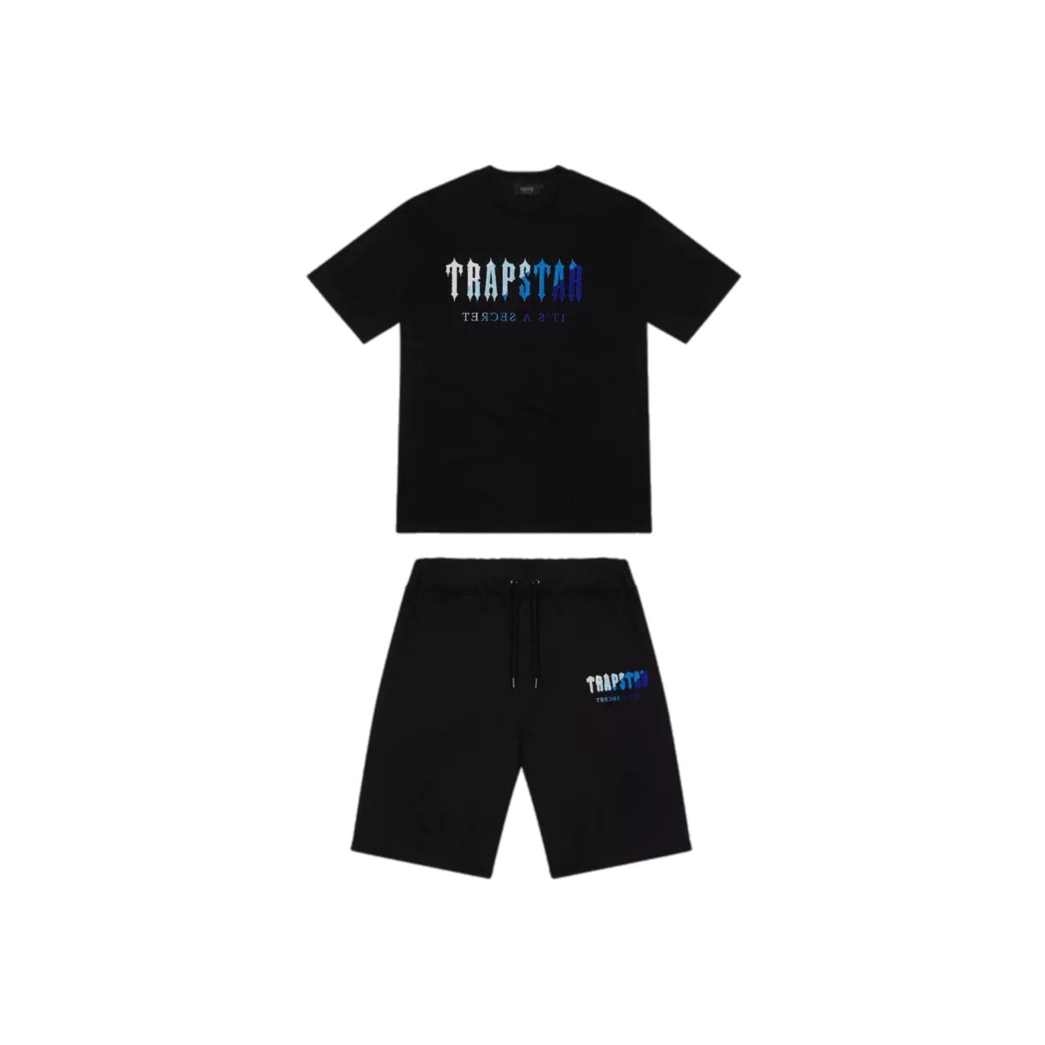 Trapstar Chenille Decoaded Short Set - Black Ice