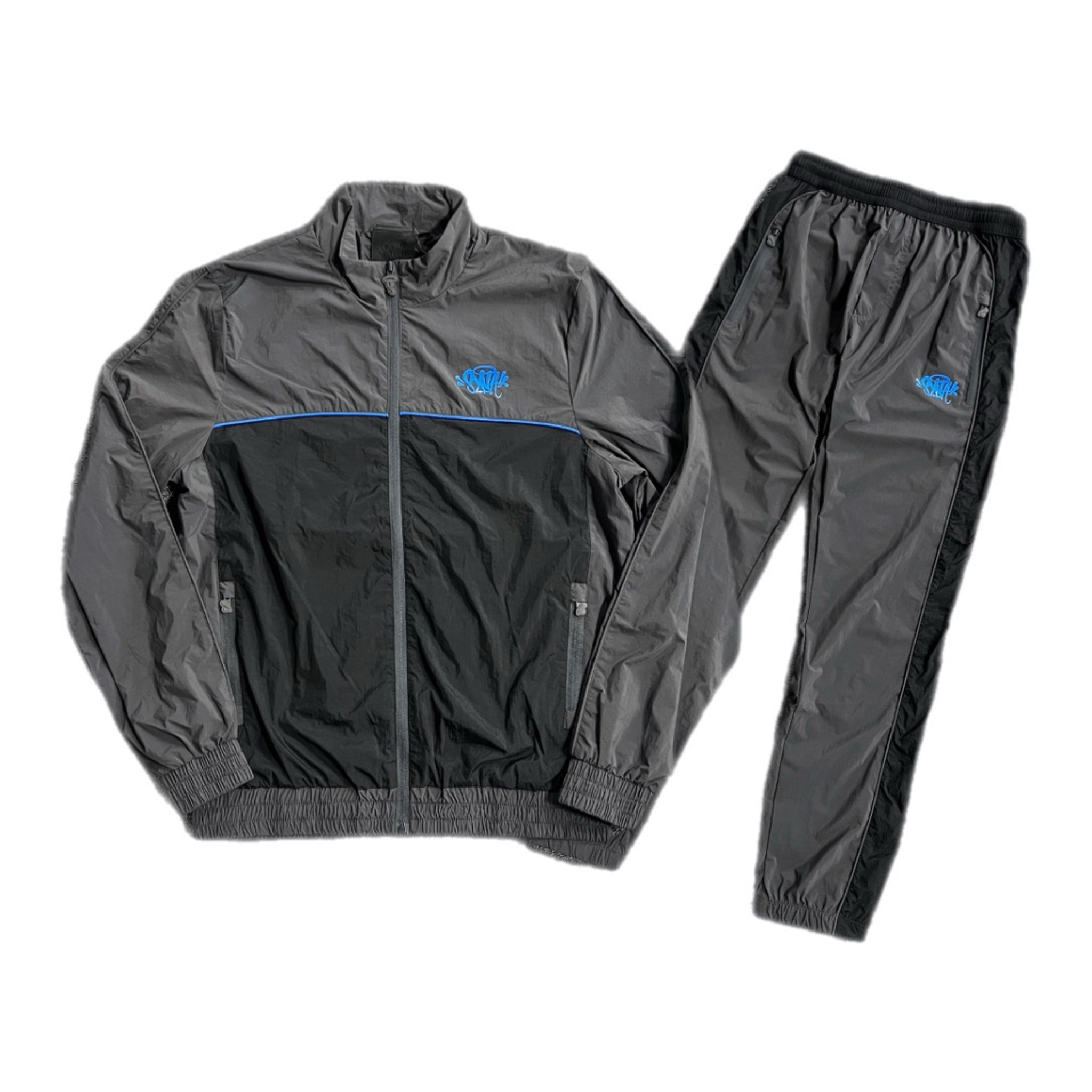 Syna Logo Shell Tracksuit - Grey/Blue