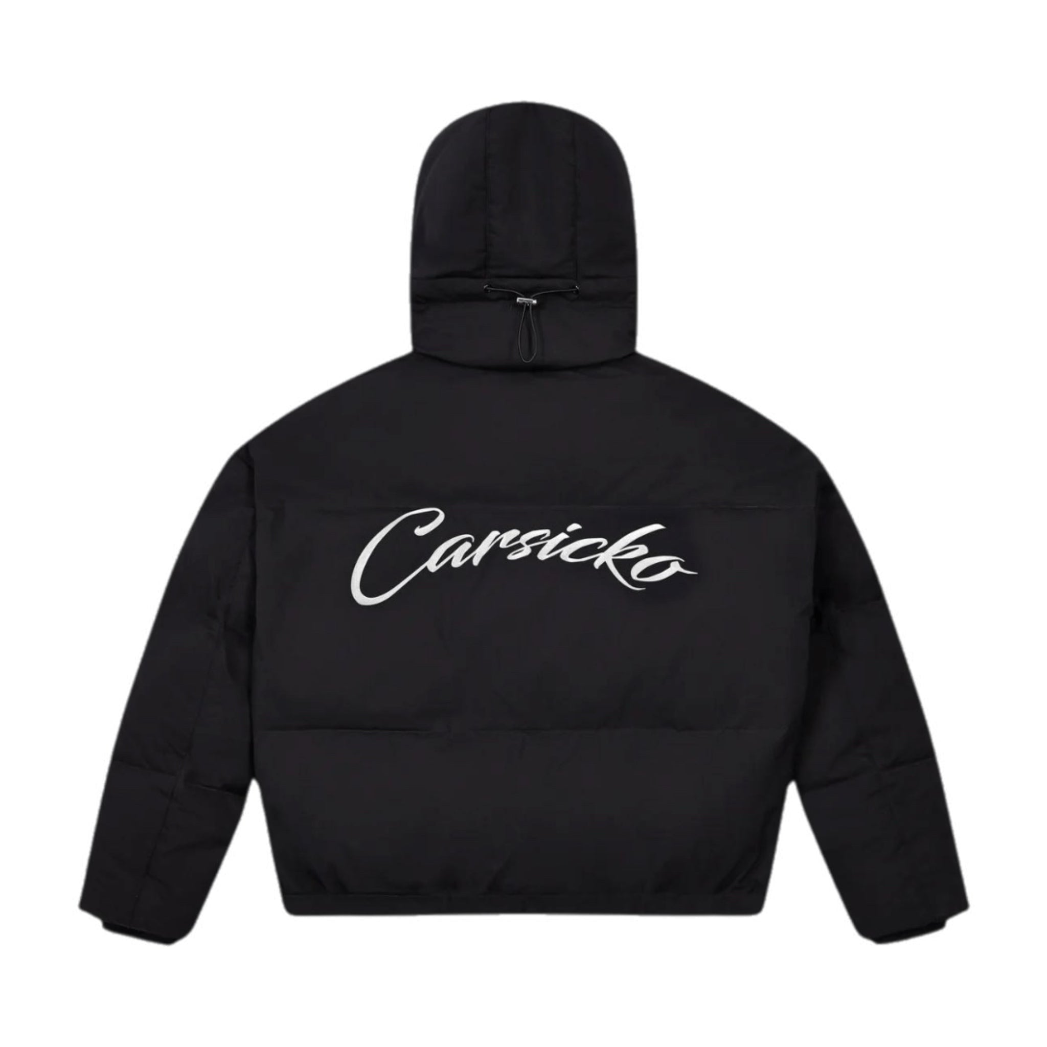 Carsicko Logo Hooded Puffer Jacket - Black