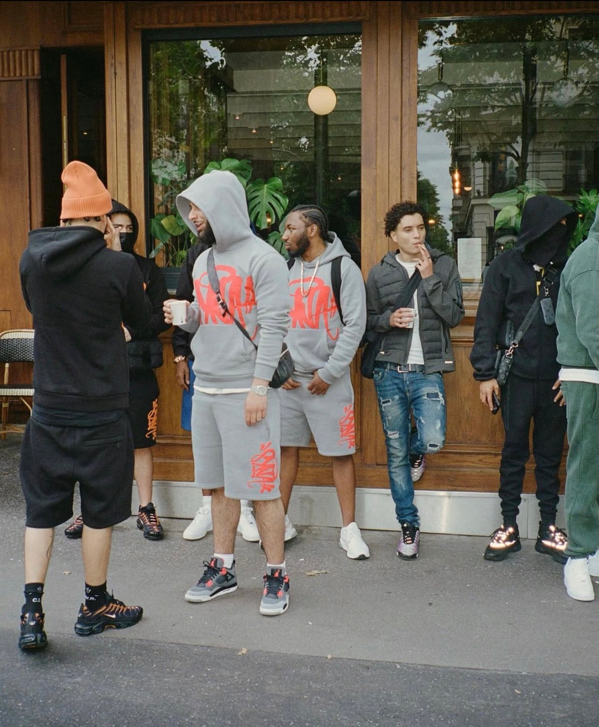 Syna World Team Syna Twinset Hoodie Shorts Set - Grey/Red