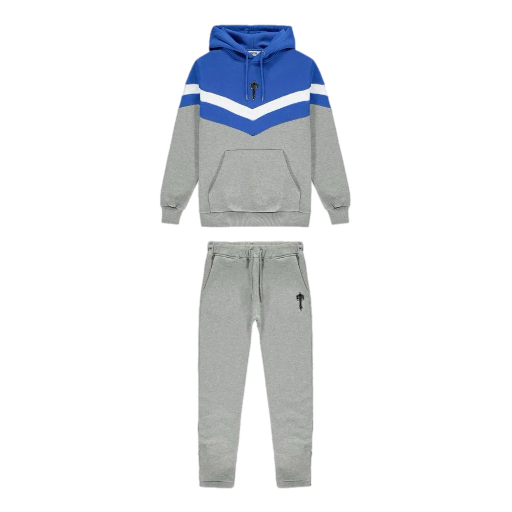 Trapstar V Stripe Tracksuit - Grey/Blue