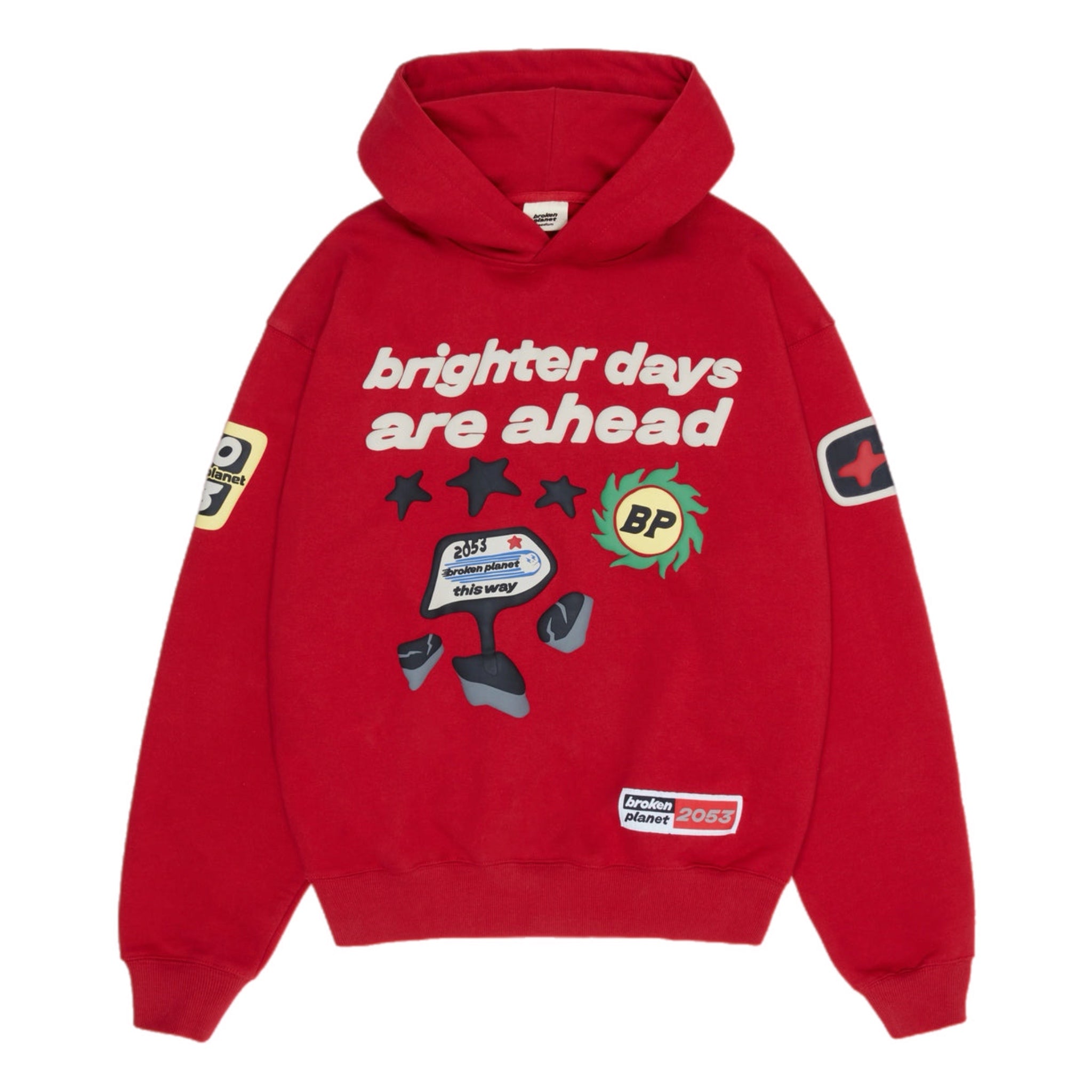 Broken Planet Brighter Days Are Ahead Hoodie - Ruby Red