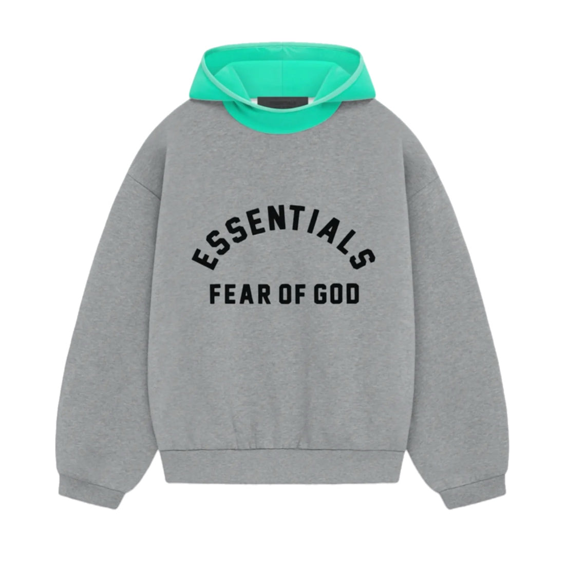 Fear Of God Essentials Nylon Fleece Hoodie - Dark Heather Oatmeal/Mint Leaf