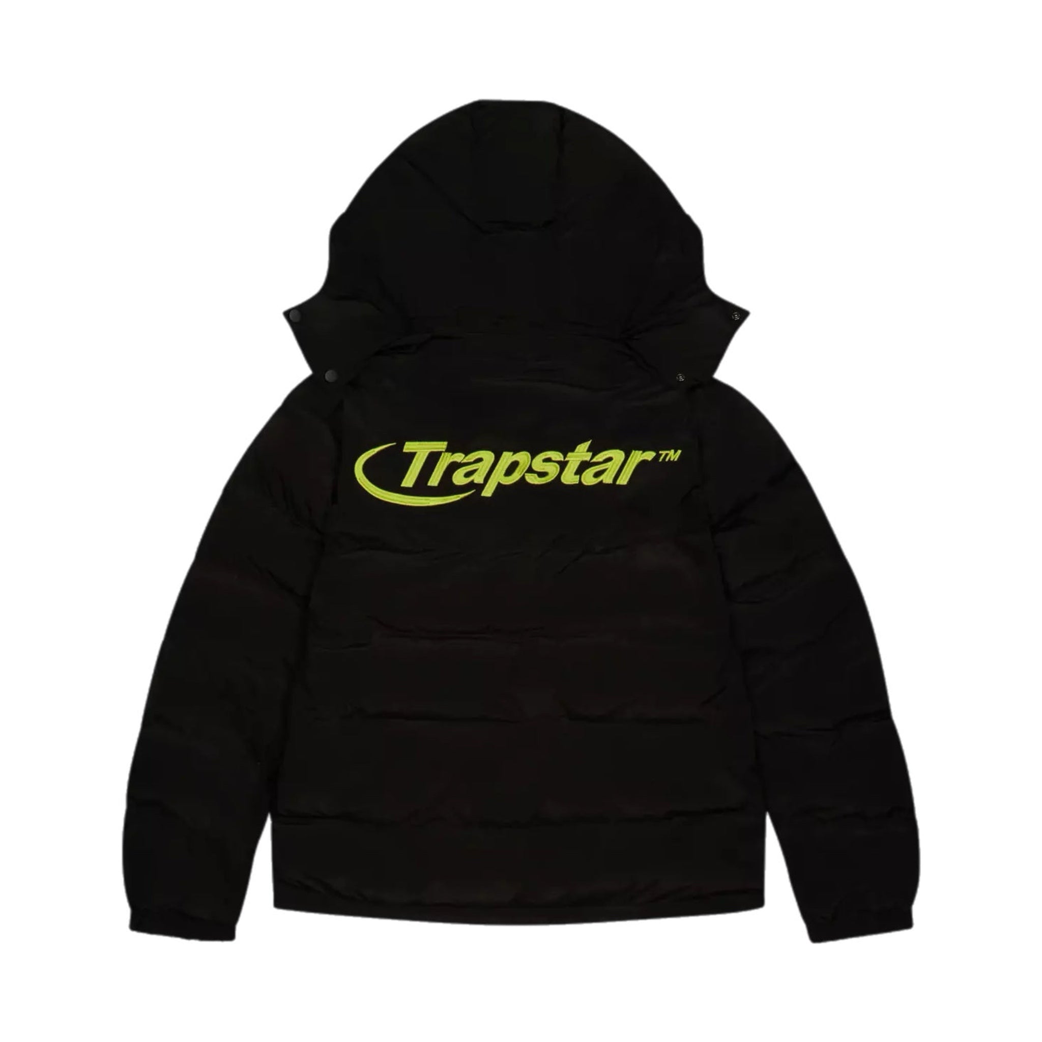 Trapstar Hyperdrive Hooded Puffer Jacket - Black/Lime