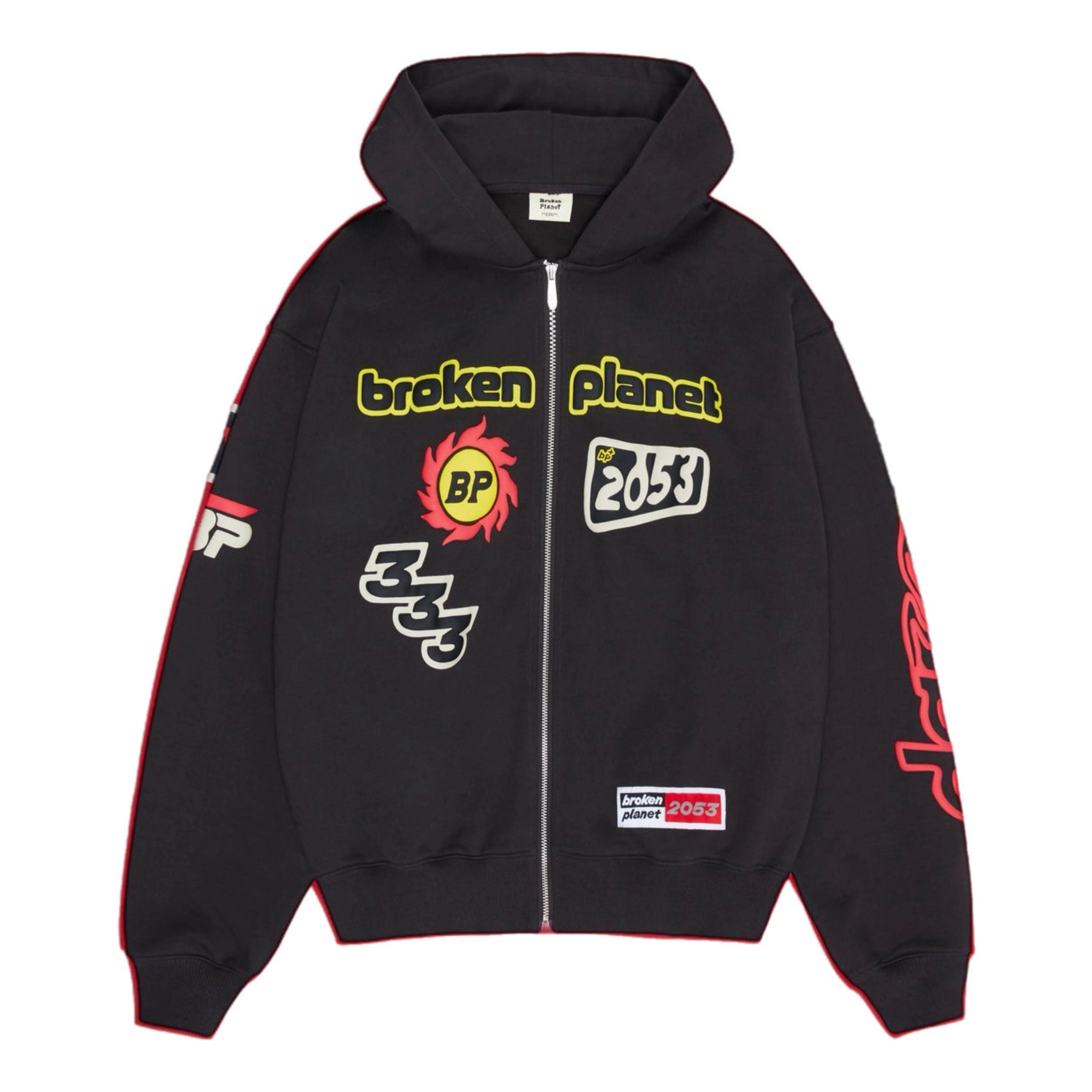 Broken Planet Performance Zip-Up Hoodie - Soot Black