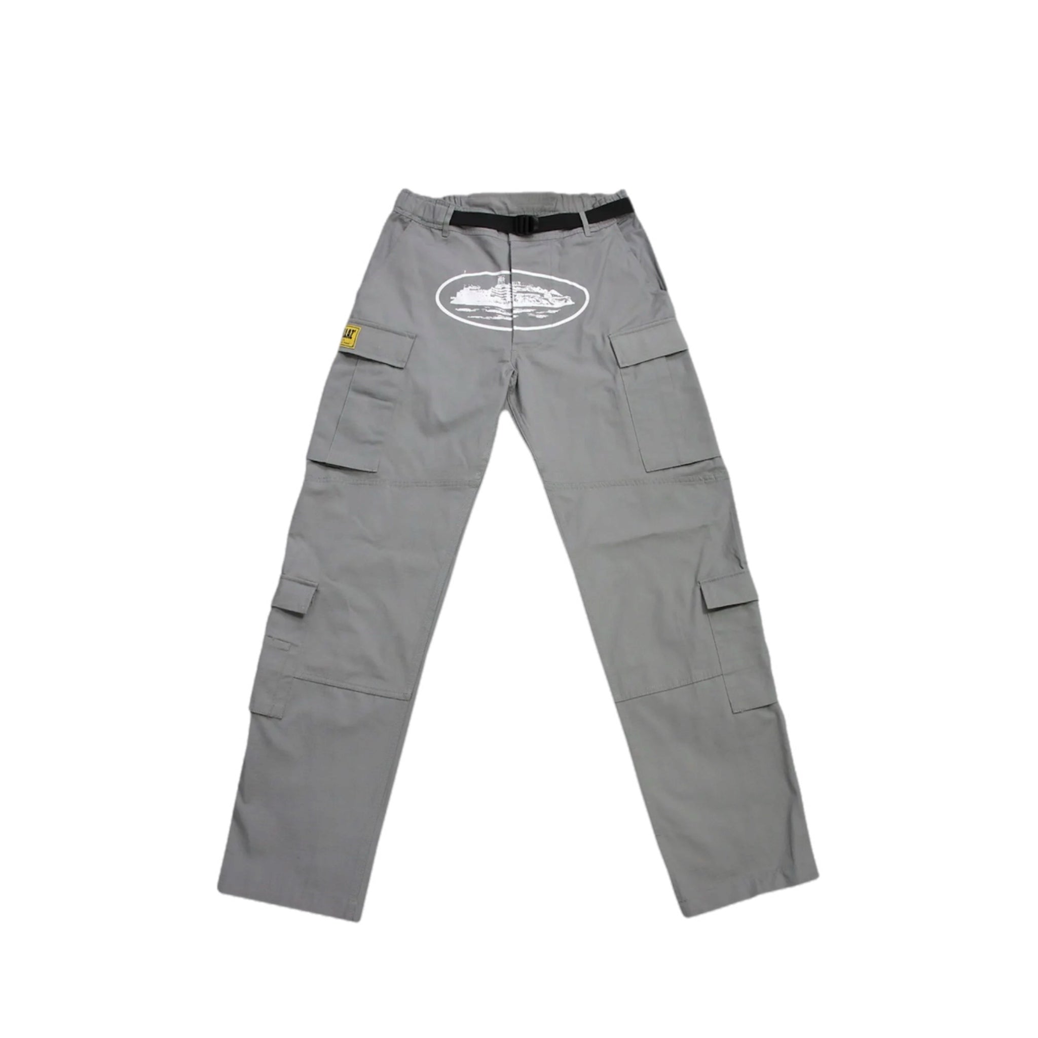 Corteiz Guerillaz Cargo Pants - Stone Grey/White