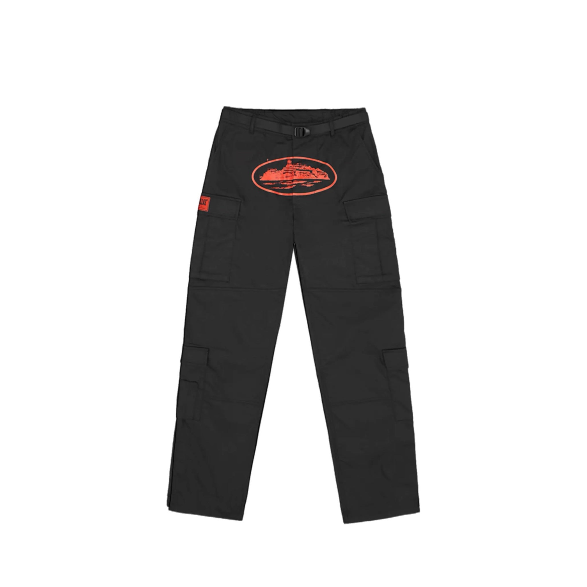 Corteiz Guerillaz Cargo Pants - Black/Red