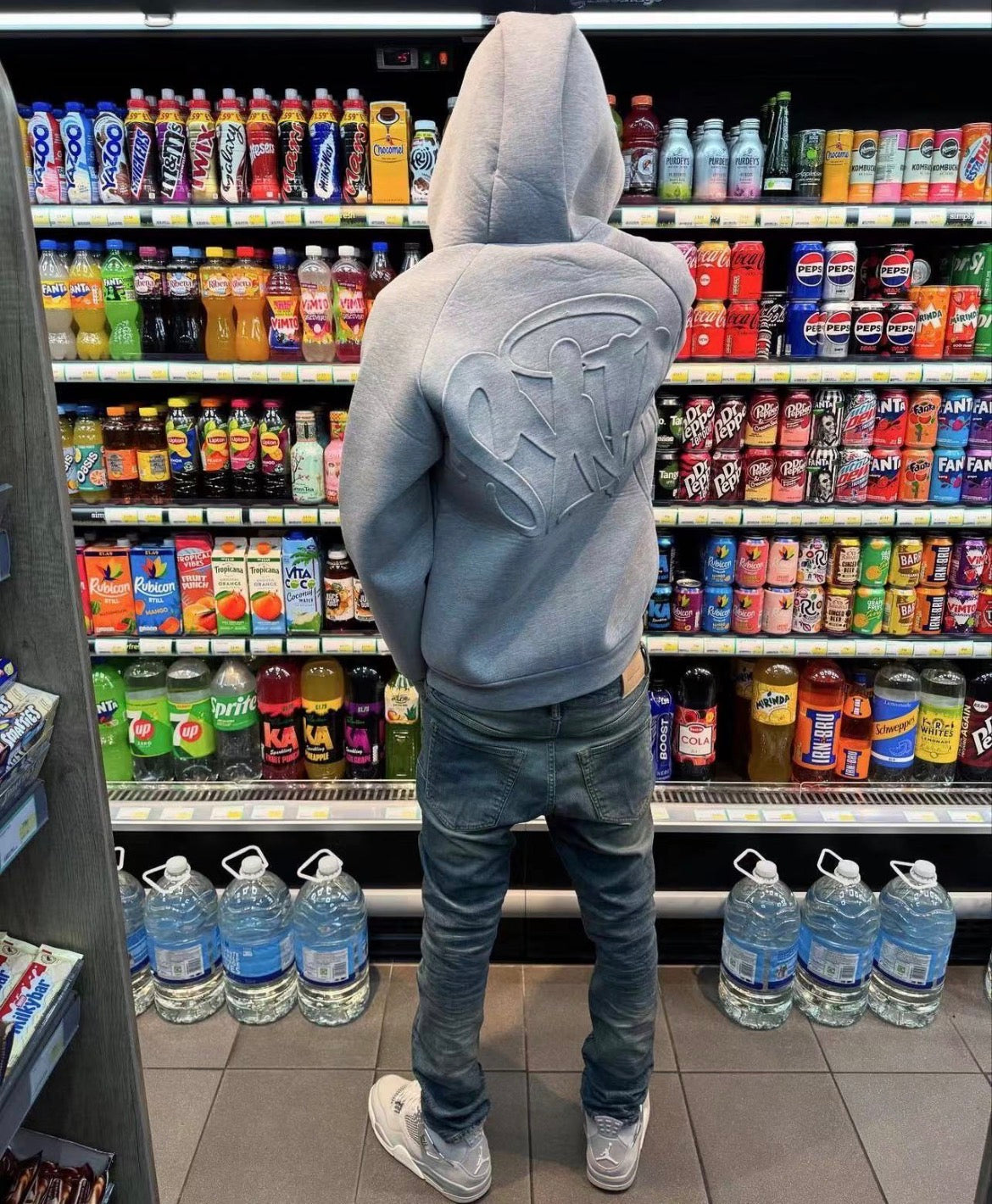 Syna World Neoprene Embossed Hoodie - Grey