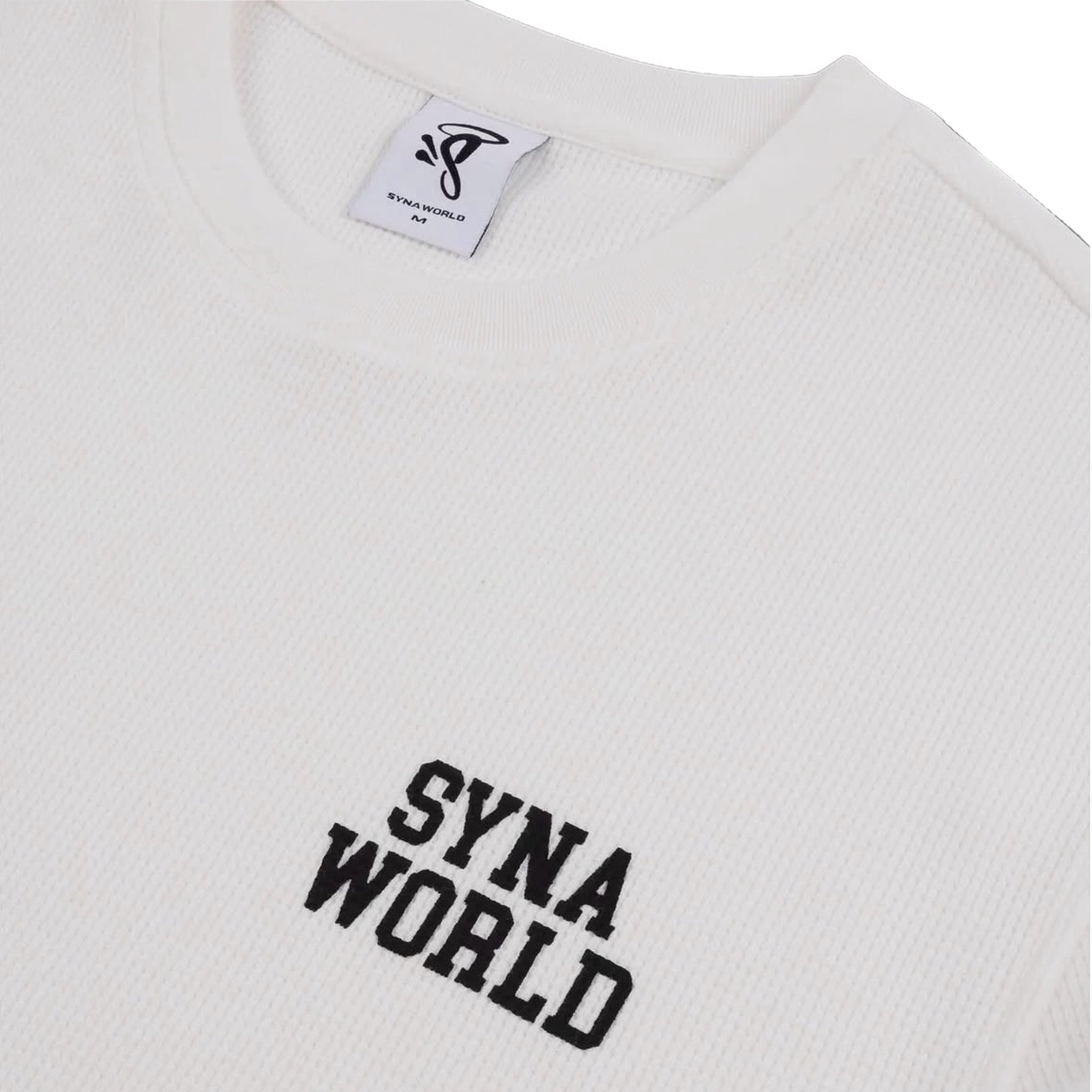 Syna World Waffle Knit Long-sleeve T-shirt - White/Black