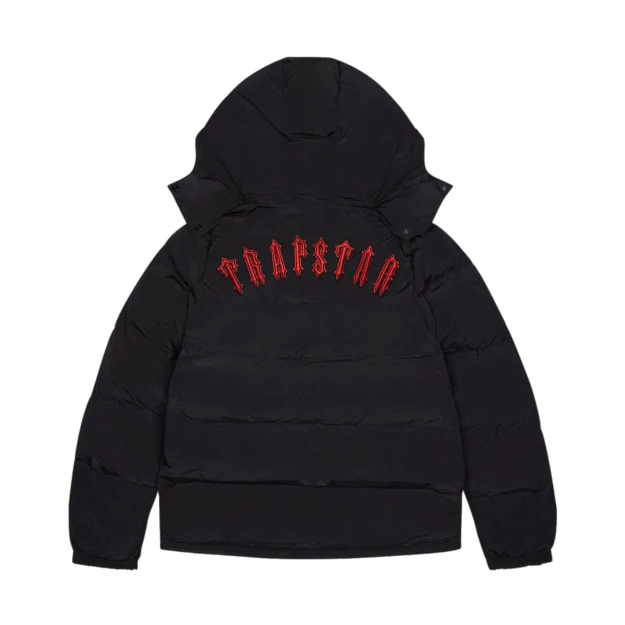 Trapstar Irongate Hooded Puffer Jacket - Black/Red