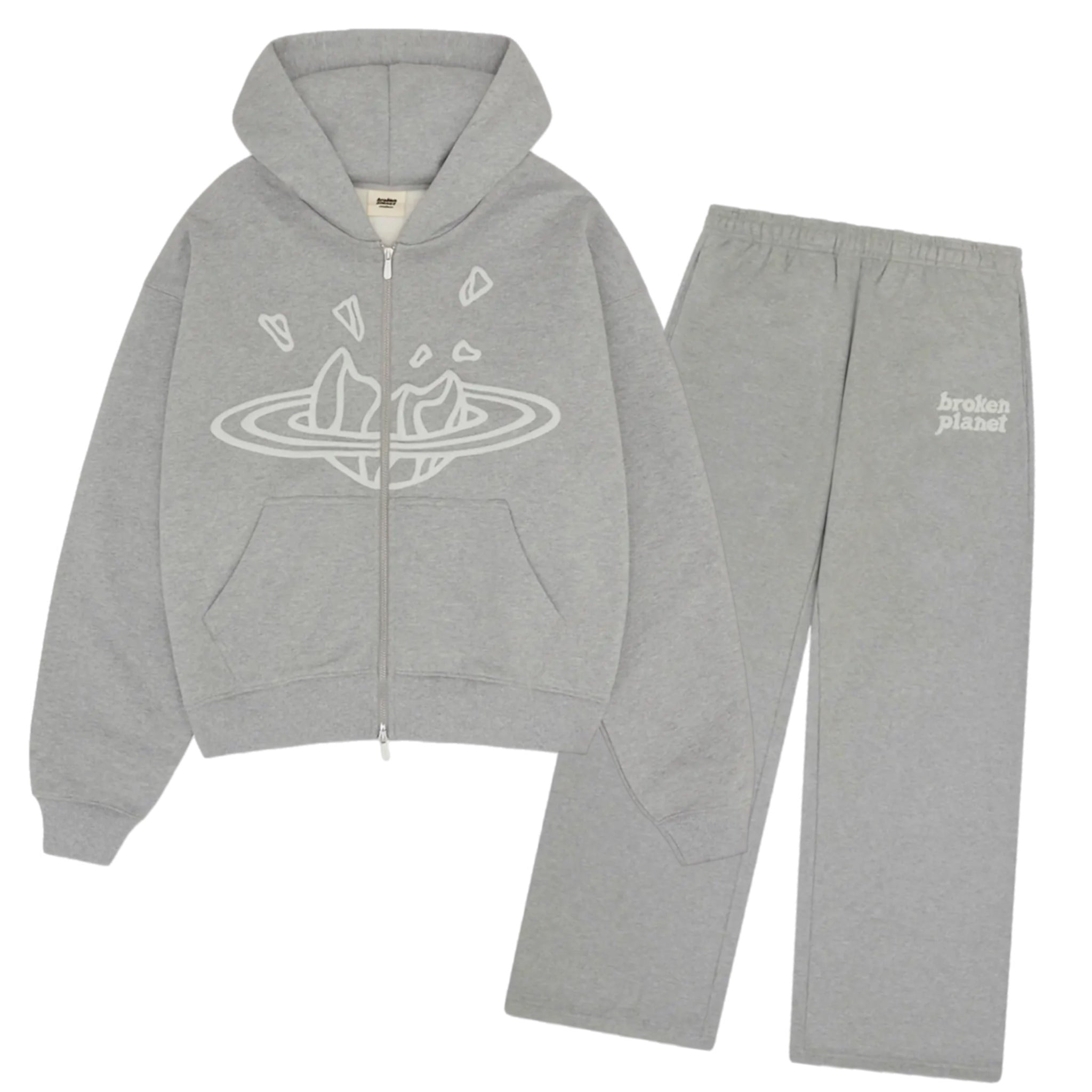 Broken Planet Tracksuit - Heather Grey