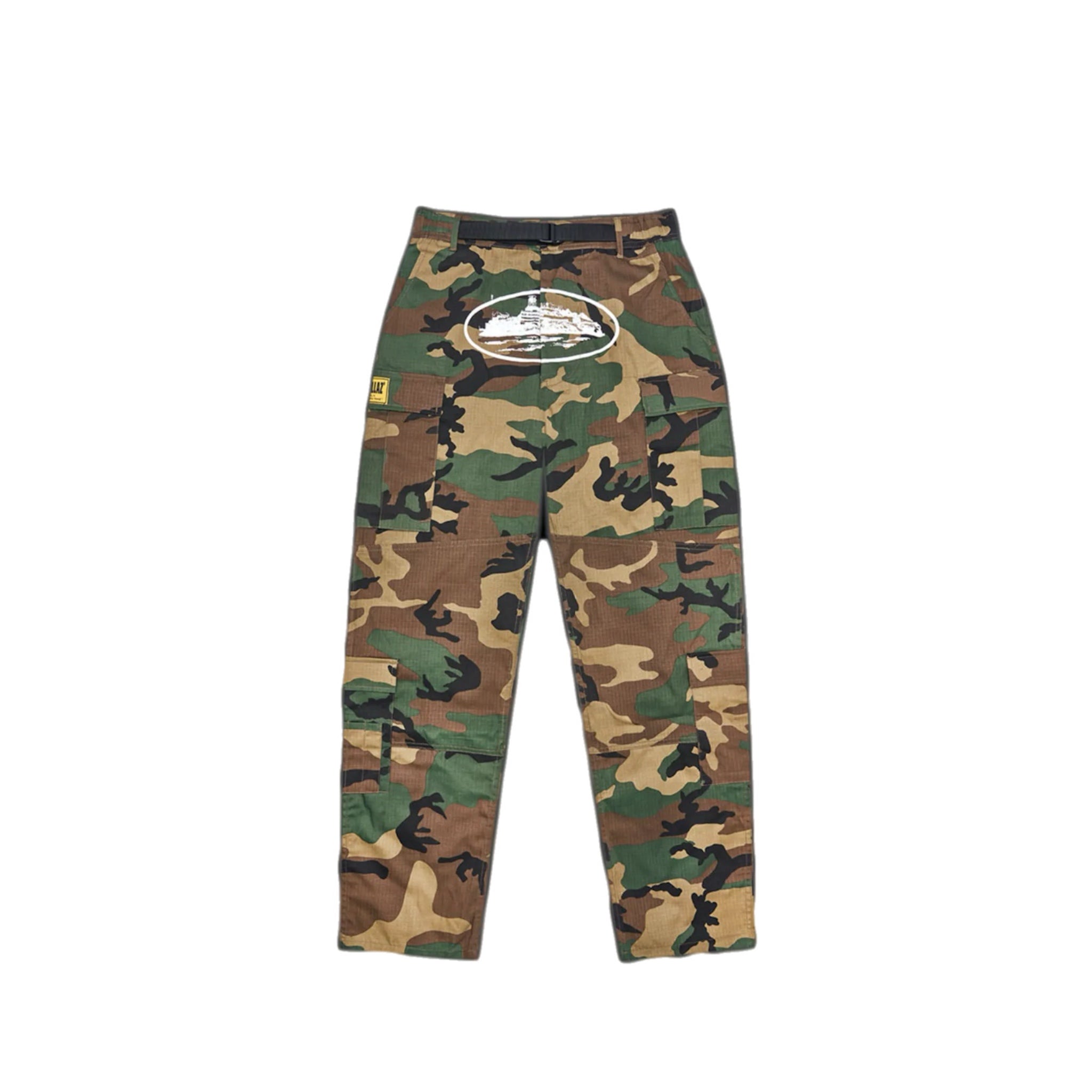 Corteiz Guerillaz Camo Cargo Pants - Green/Khaki