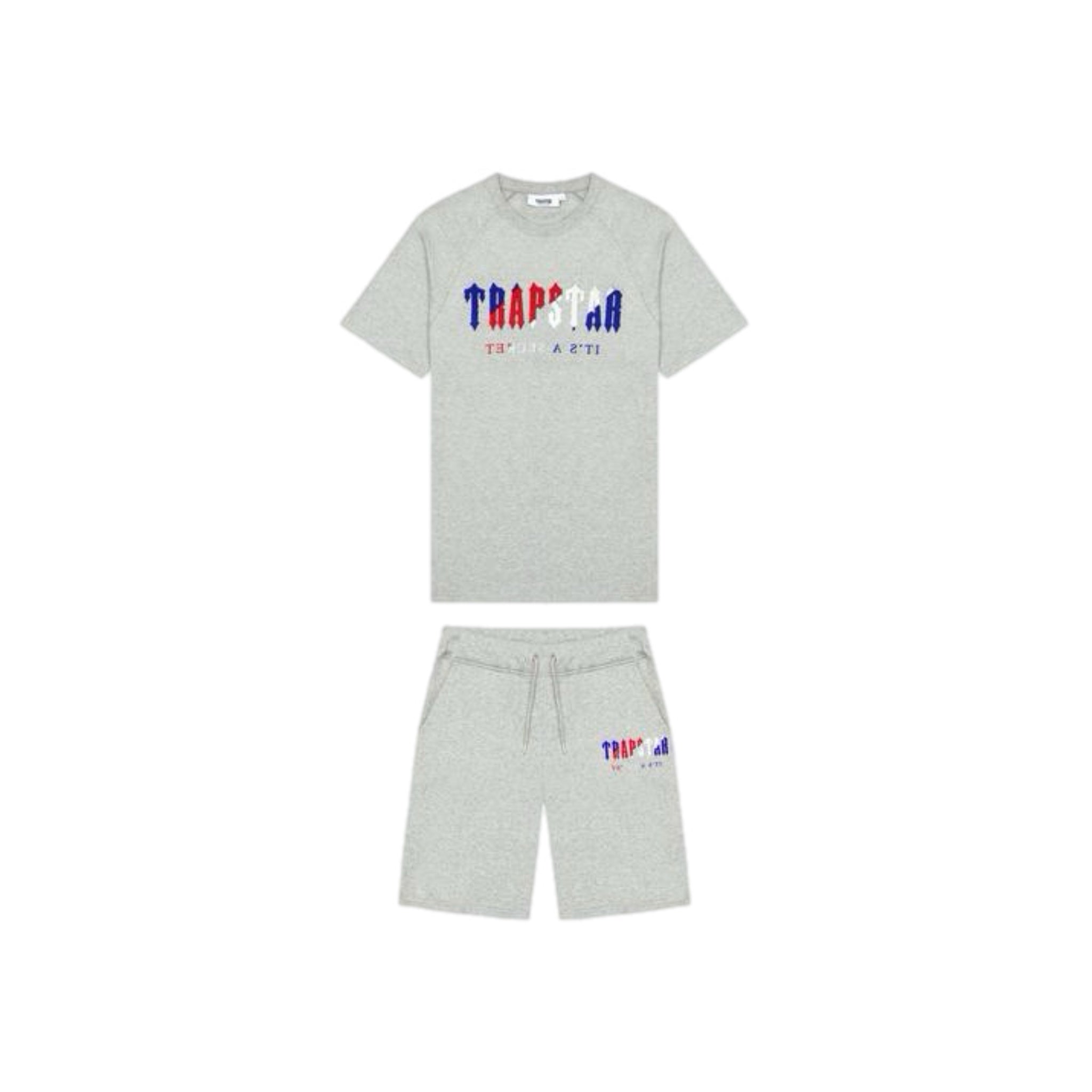 Trapstar Chenille Decoaded Short Set - Grey/White/Red/Blue