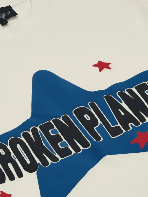 Broken Planet Star T-Shirt - Vanilla White