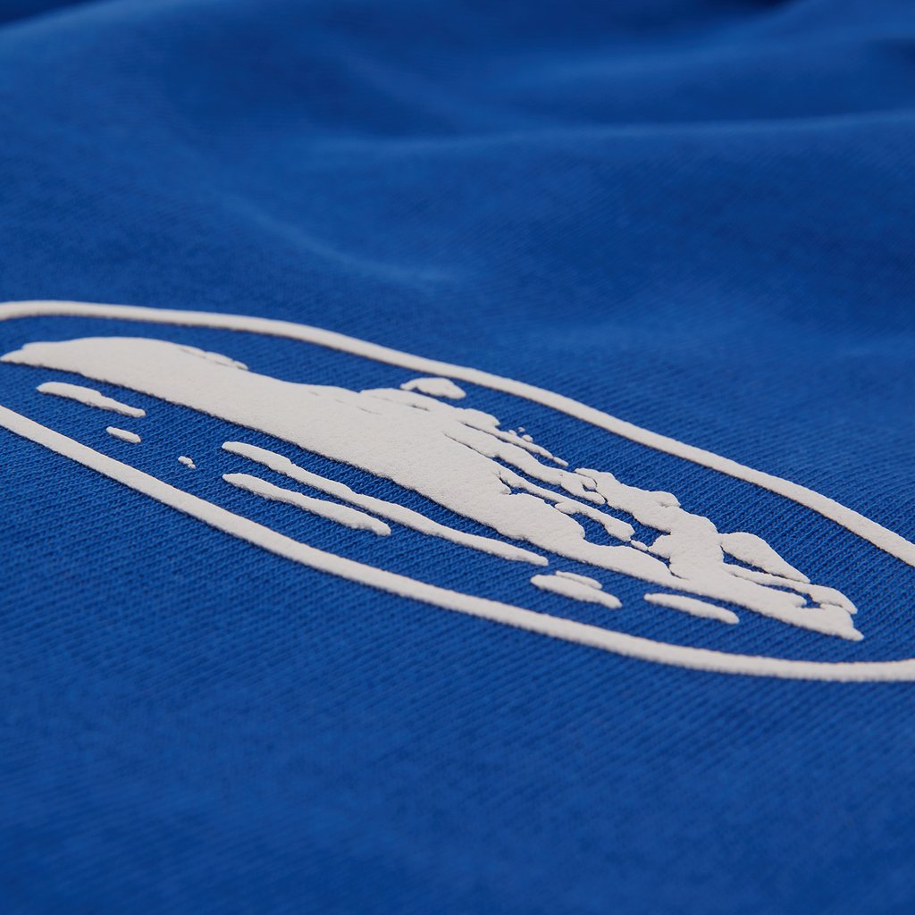 Corteiz Island Puff Print Open Hem Joggers - Royal Blue