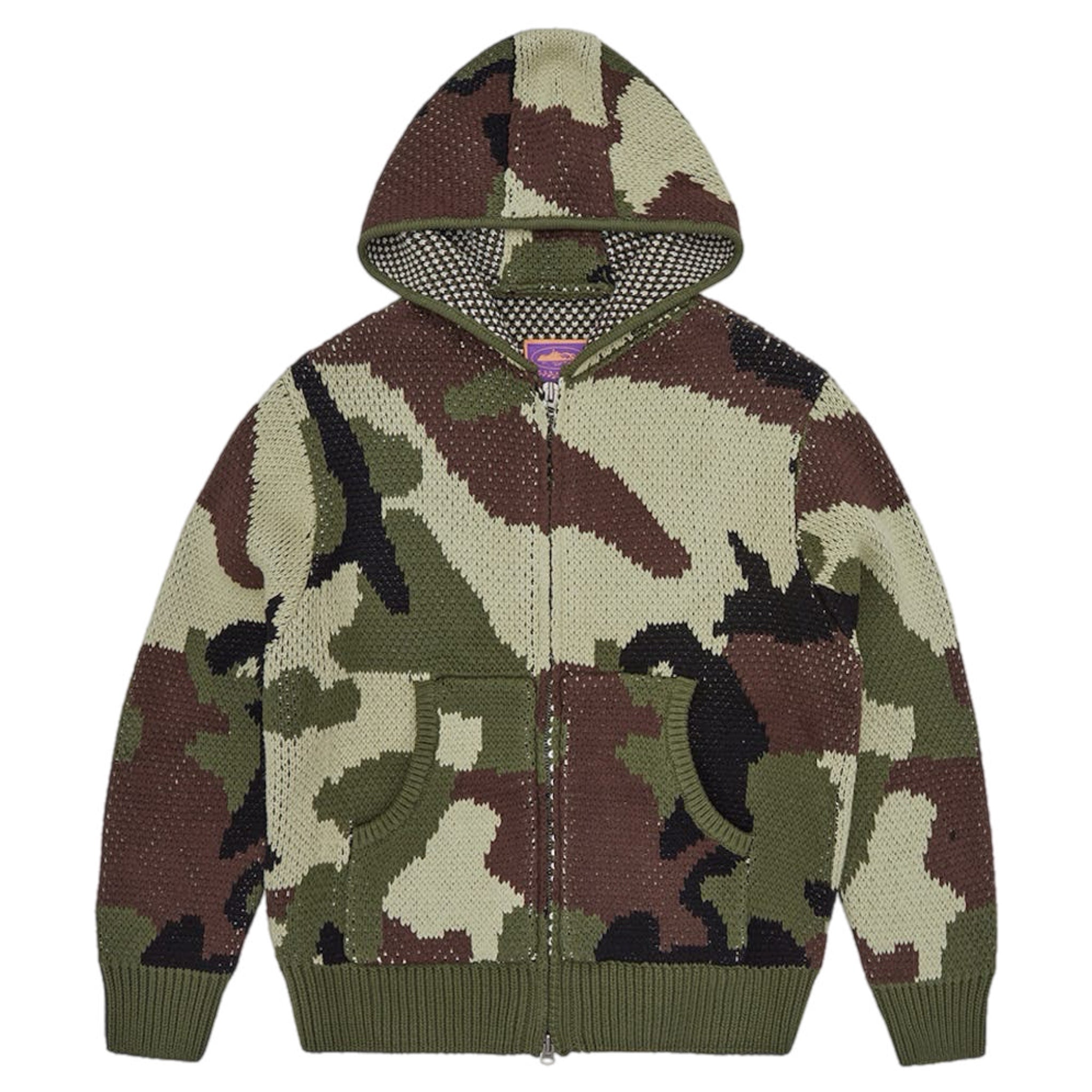 Corteiz Alcatraz Heavy Knit Zip Hoodie - Camo