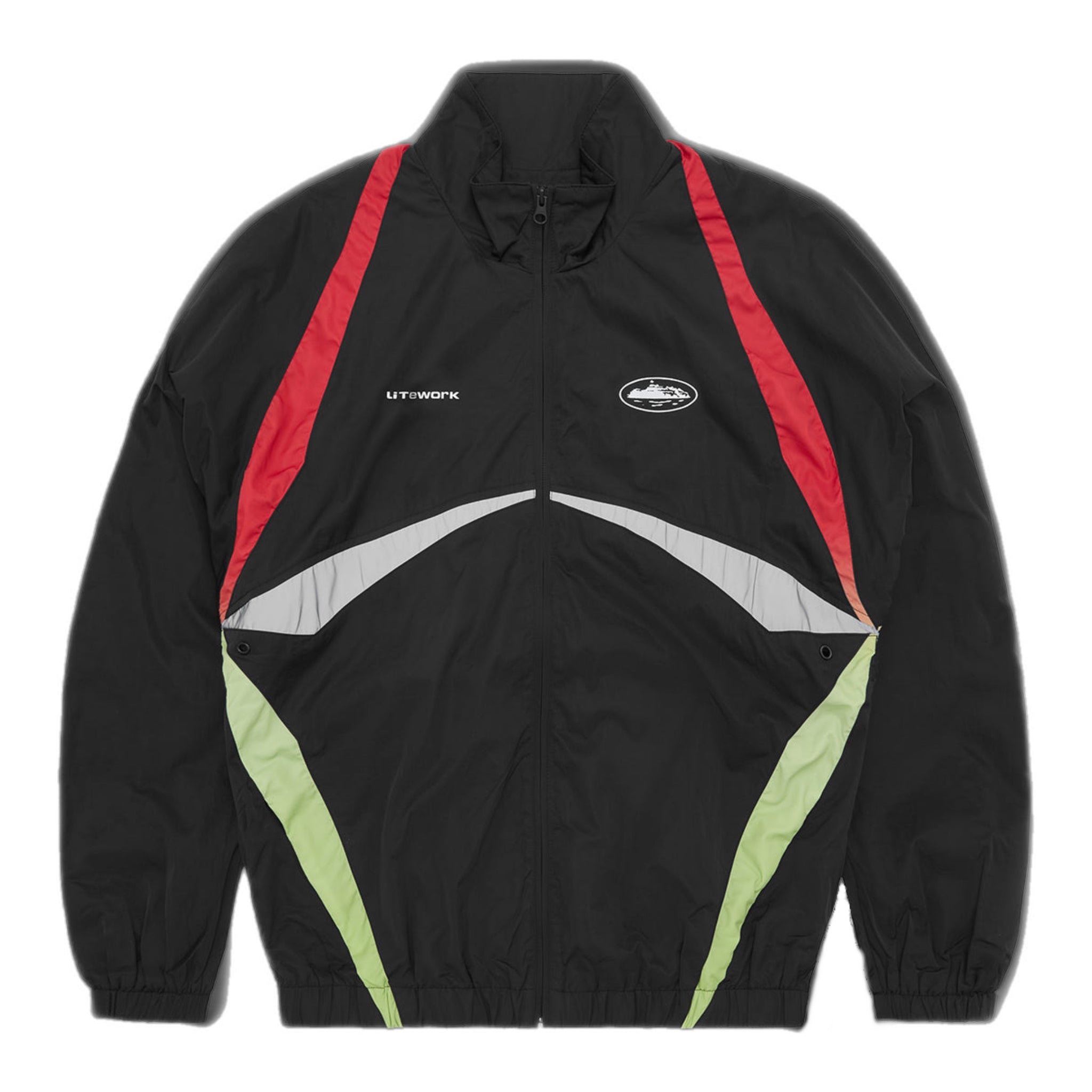 Corteiz Gradient Litework Tracksuit - Black/Red/Green