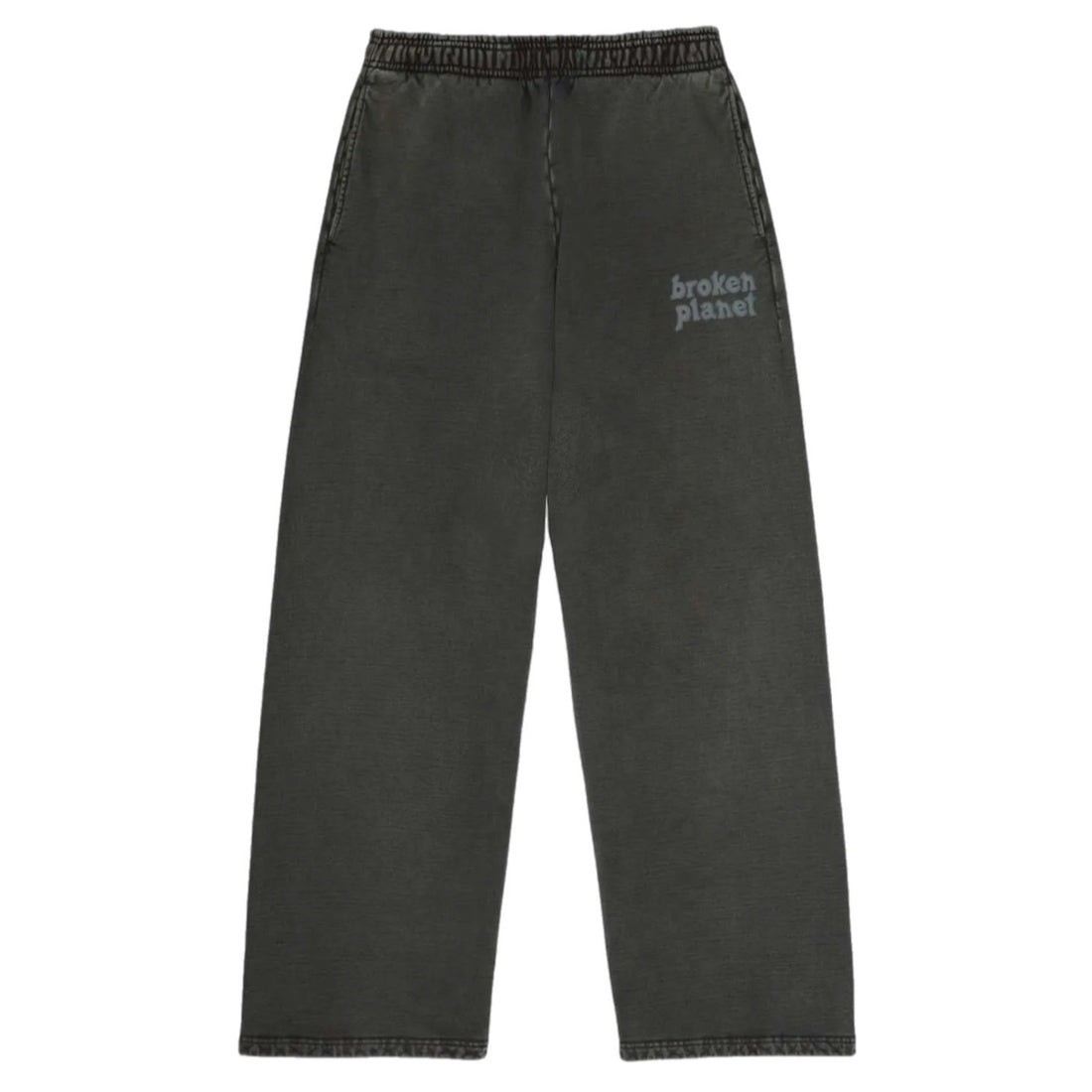 Broken Planet Basics Wide Leg Sweatpants - Washed Soot Black