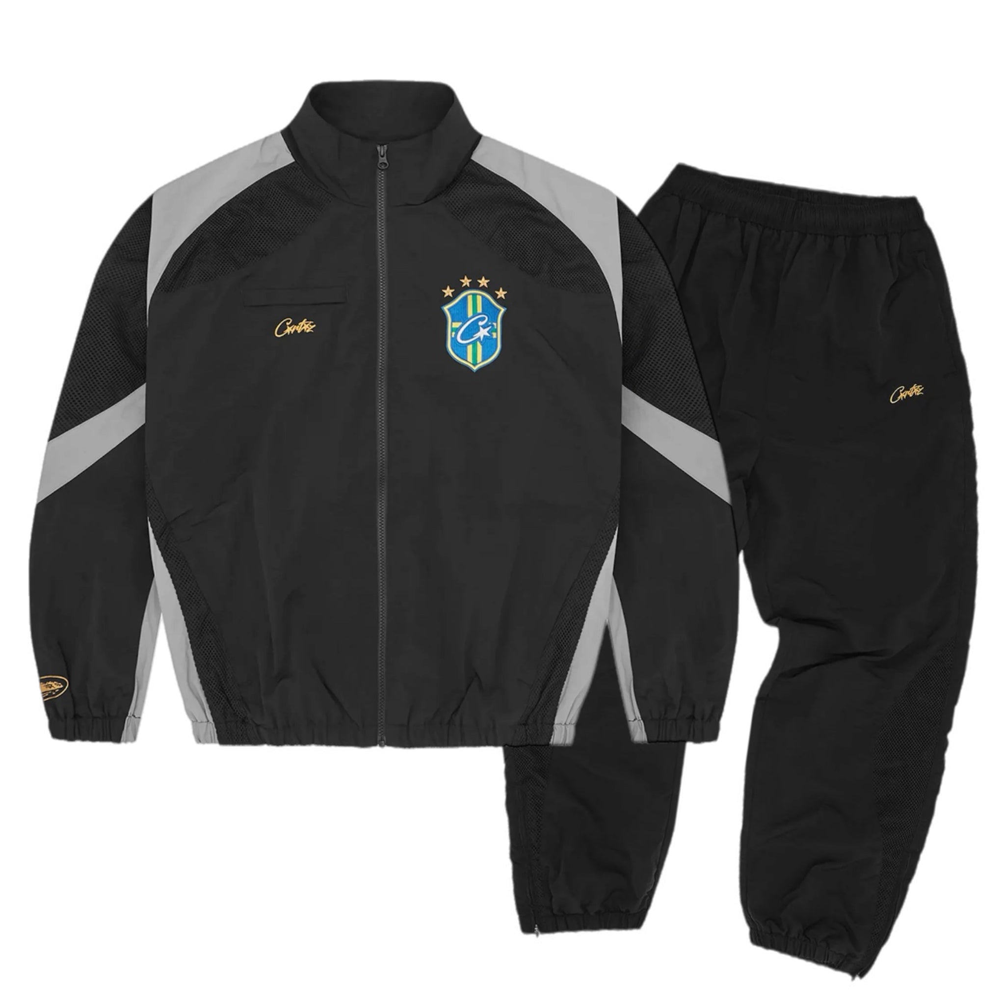 Corteiz Brasil Olympic Shuku Shell Tracksuit - Black