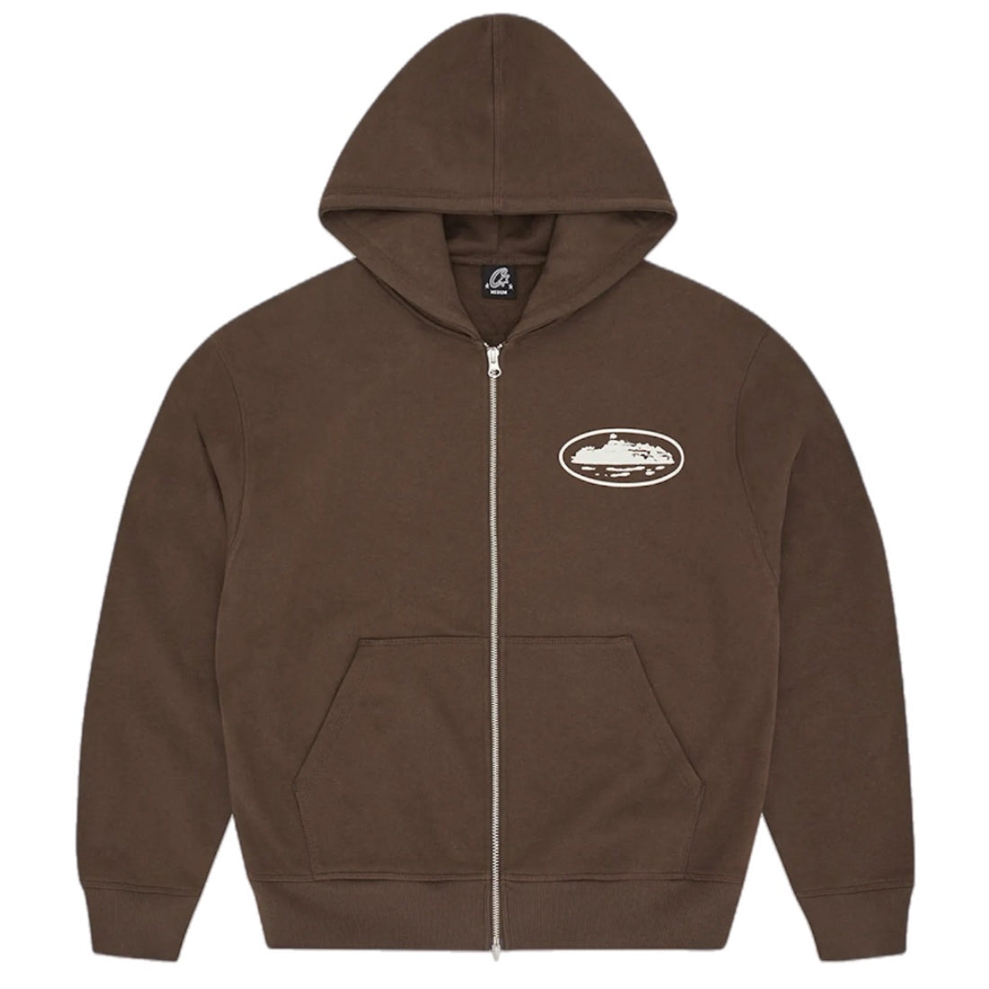 Cortiez Island Puff Print Zip Up Hoodie - Brown