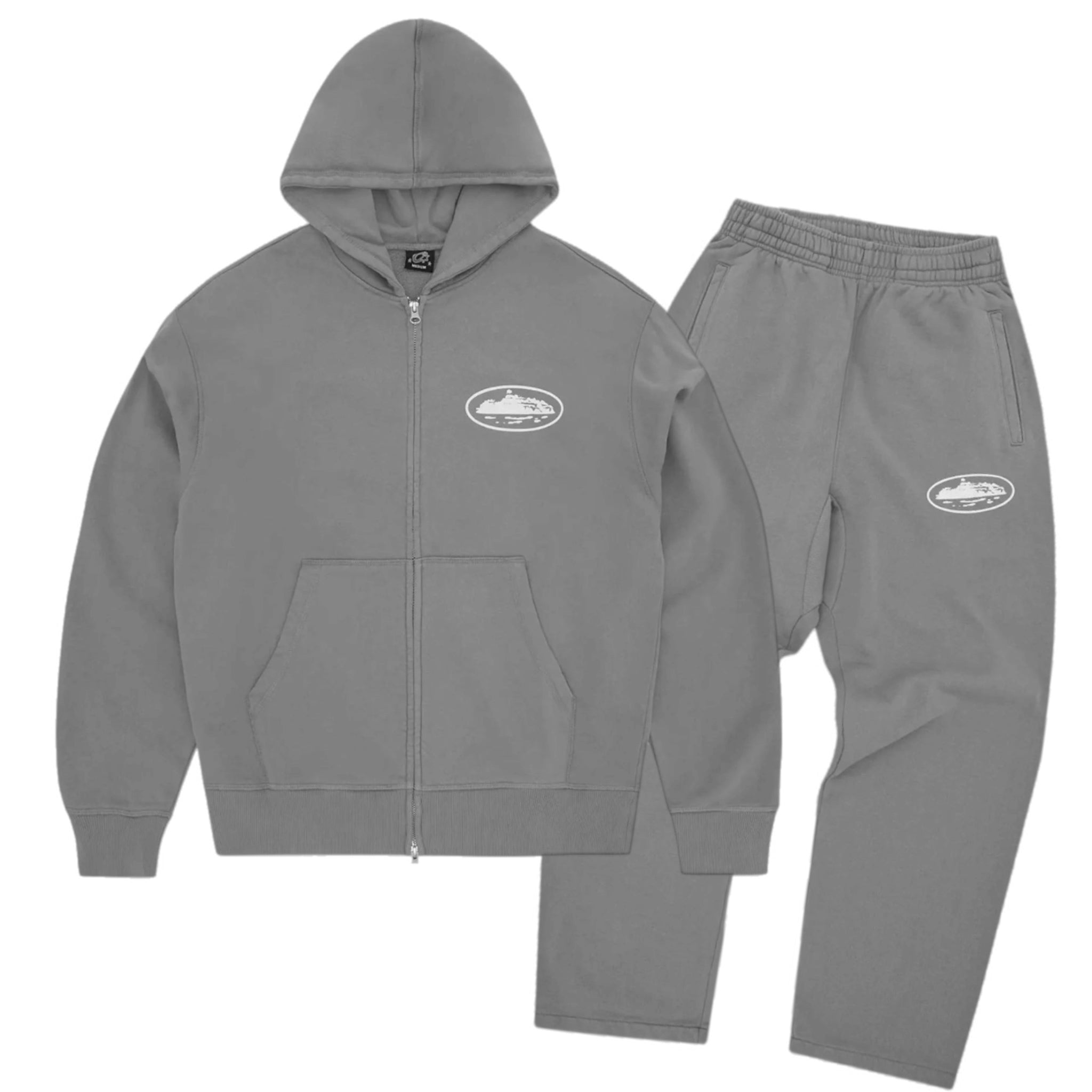 Corteiz island Puff Print Tracksuit - Gully Grey