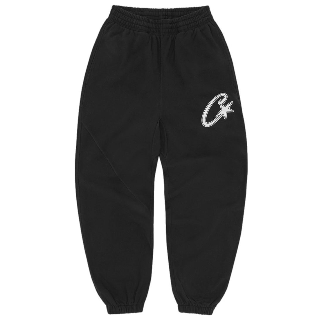 Corteiz Satin C Star Appliqué Bottoms - Black