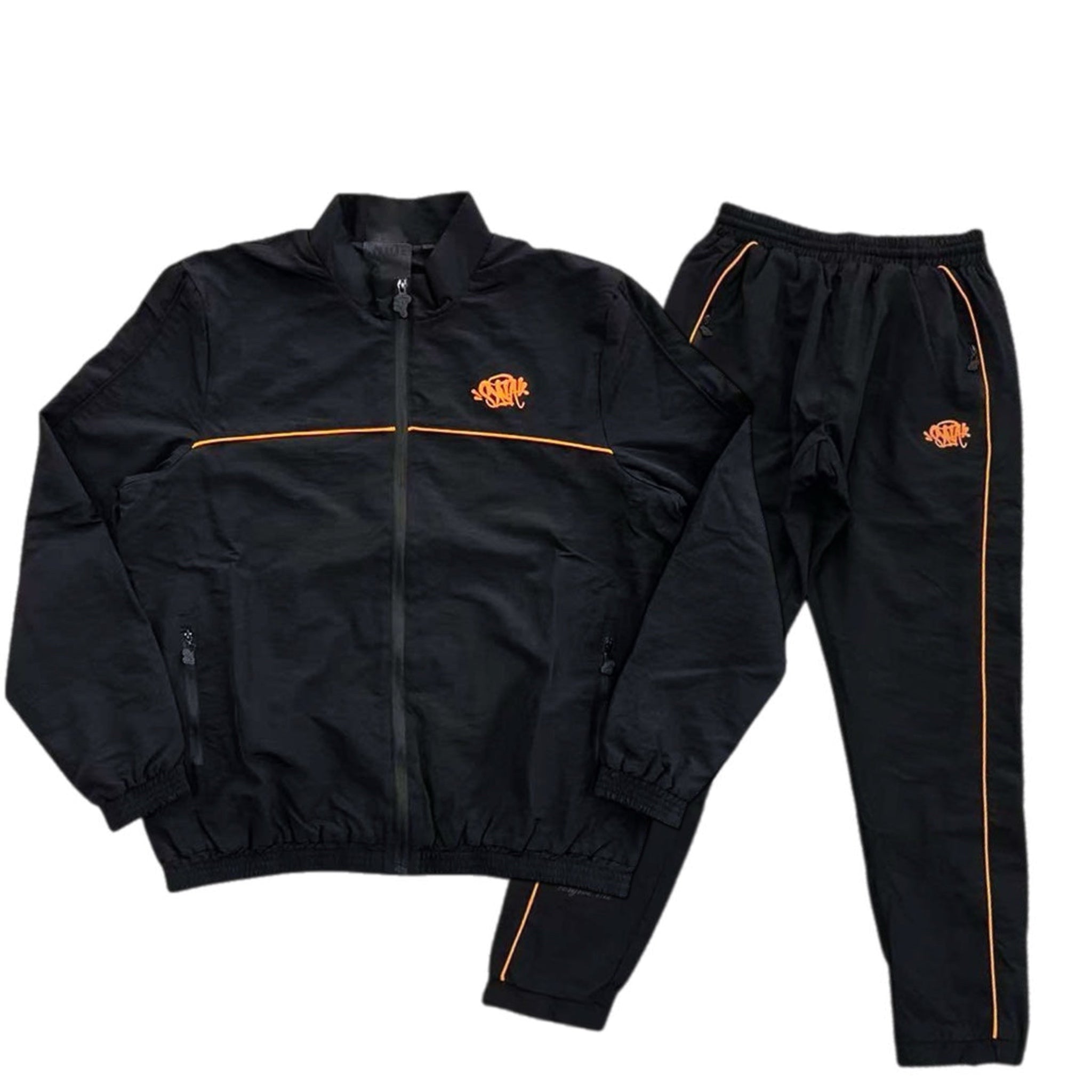 Syna Logo Shell Tracksuit - Black/Orange