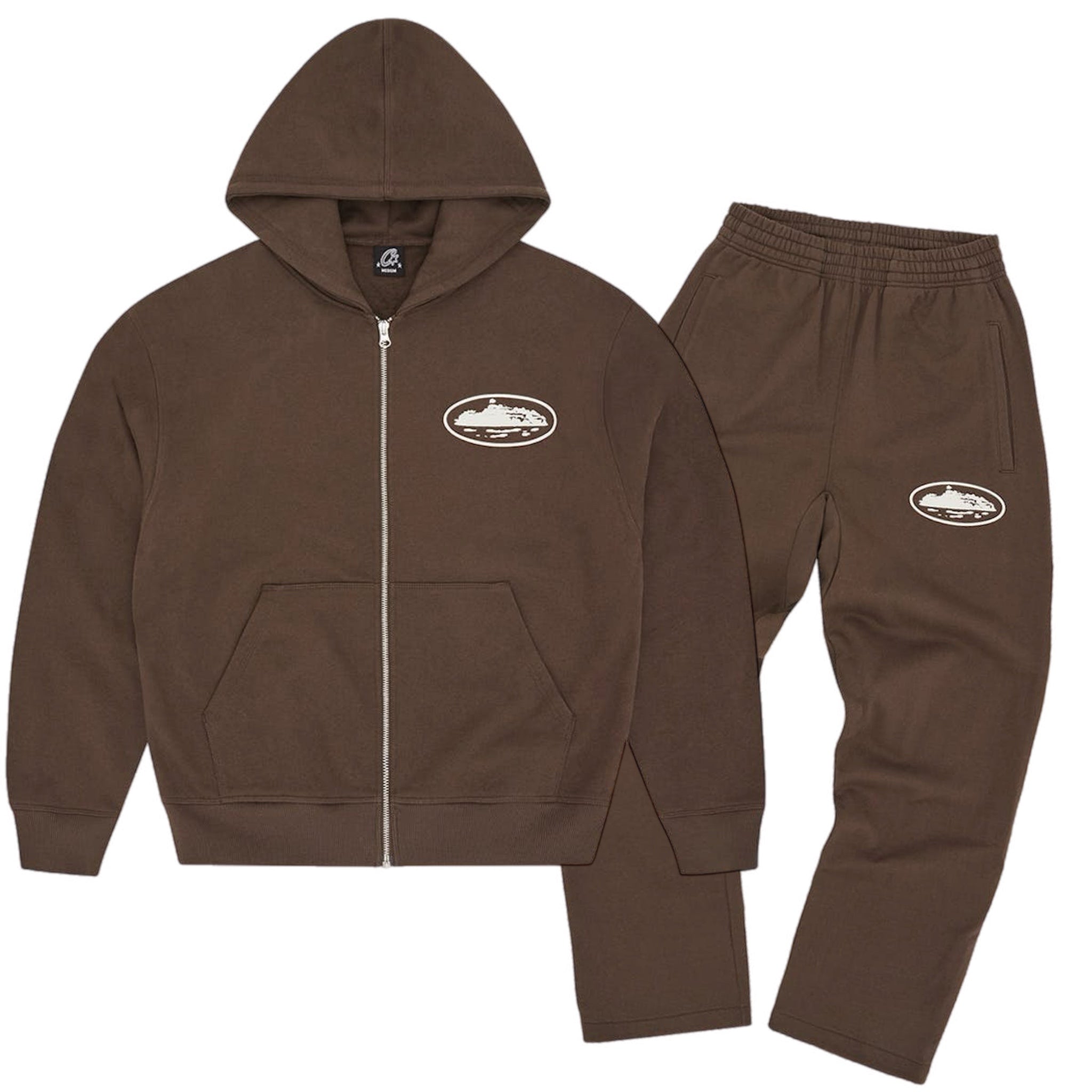 Corteiz island Puff Print Tracksuit - Brown