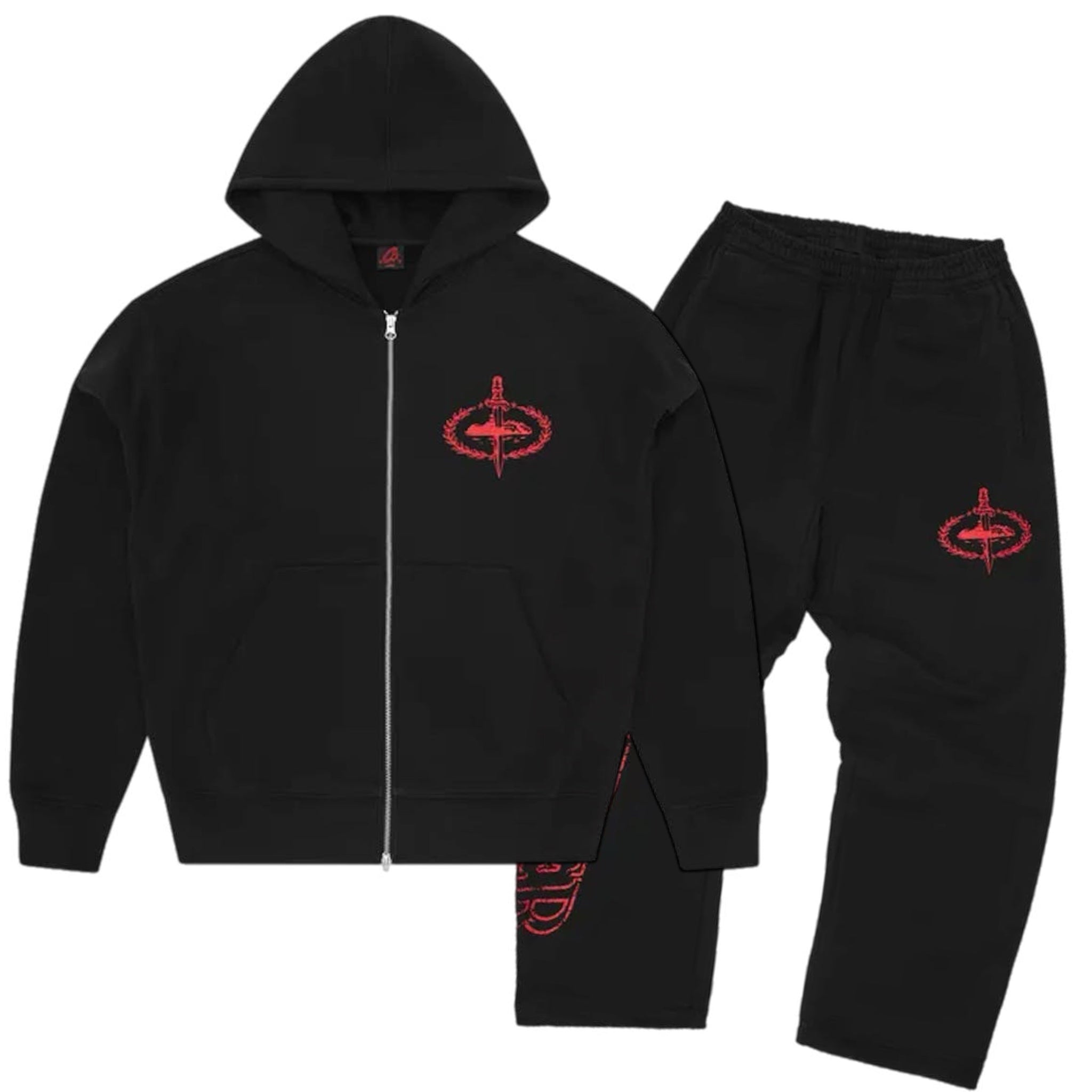 Corteiz x Slaughter Gang Tracksuit - Black/Red