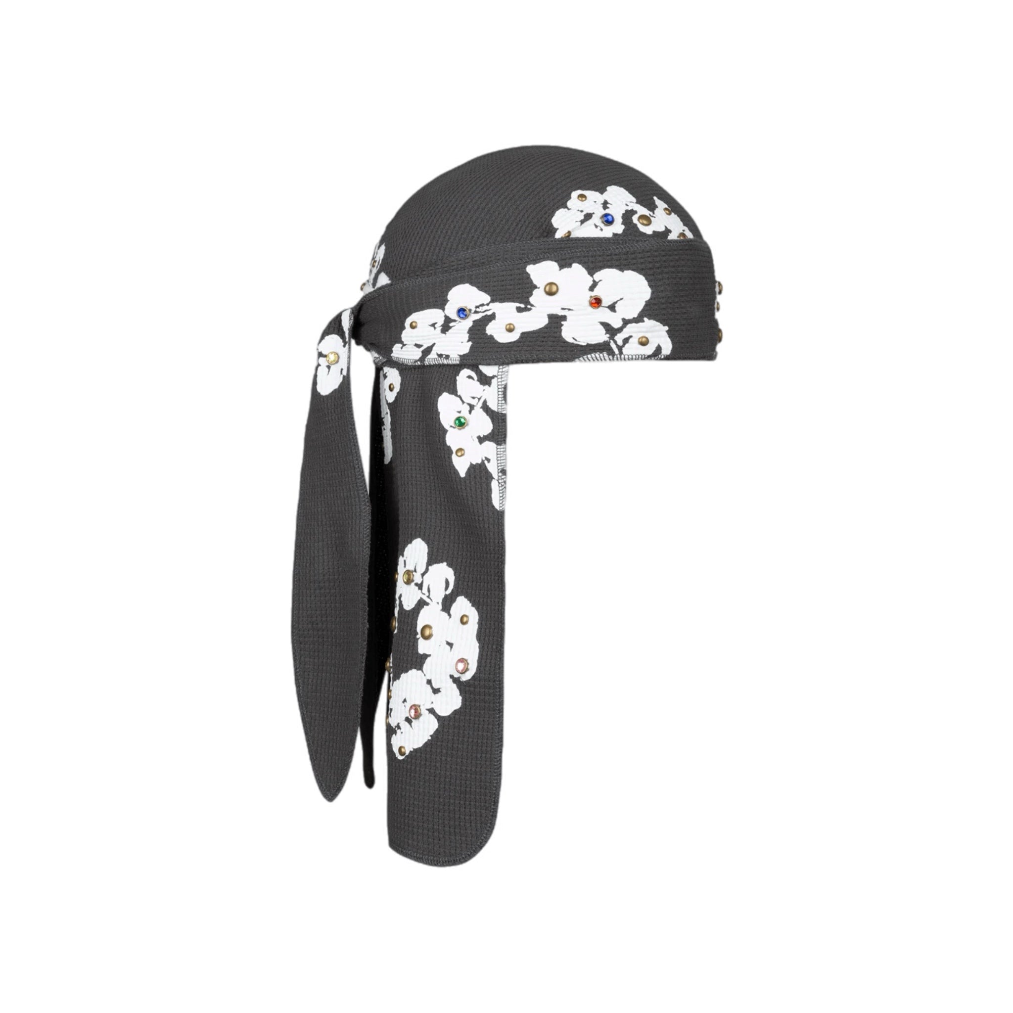 Denim Tears Rhinestone Cotton Wreath Durag - Black