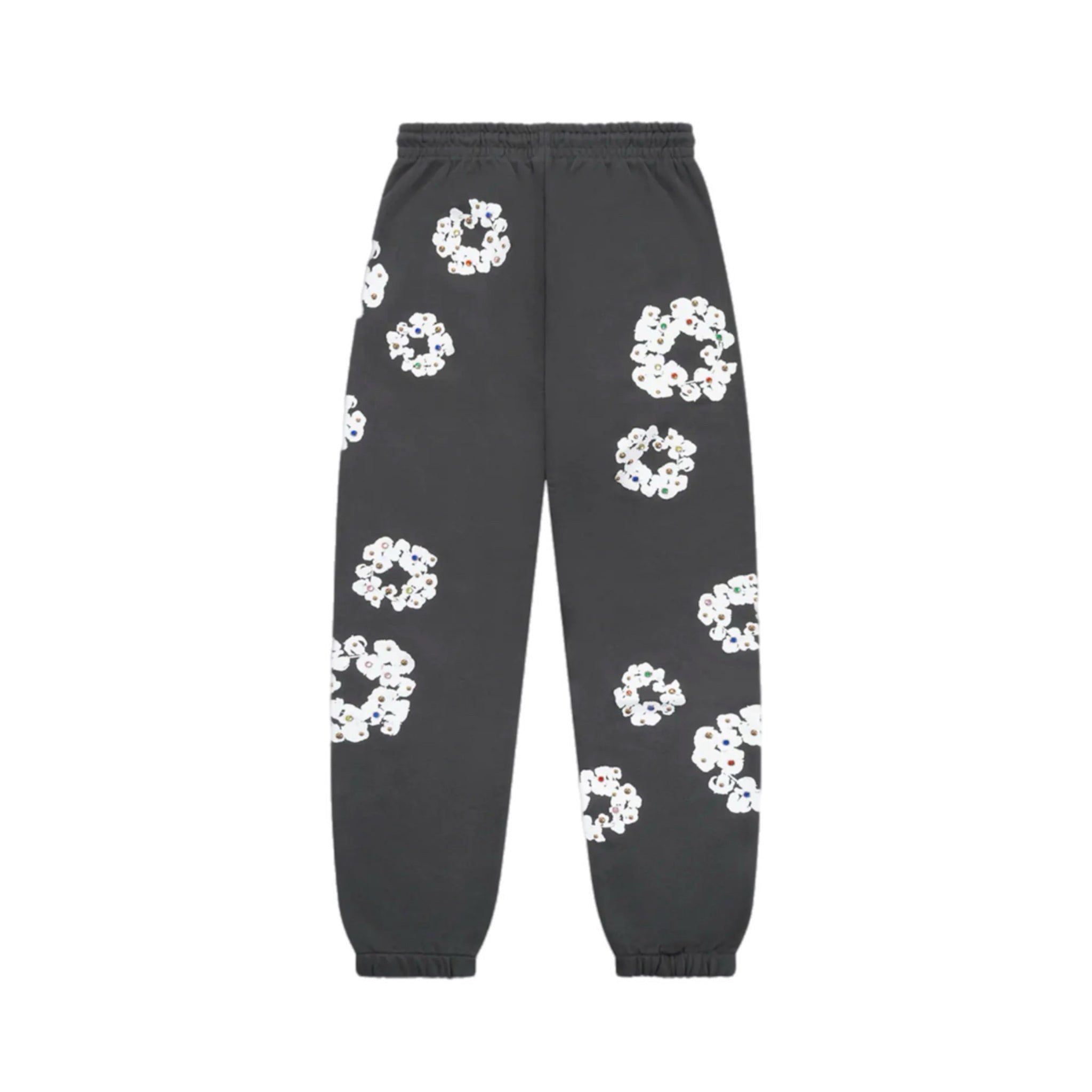 Denim Tears Rhinestone Cotton Wreath Sweatpants - Vintage Black