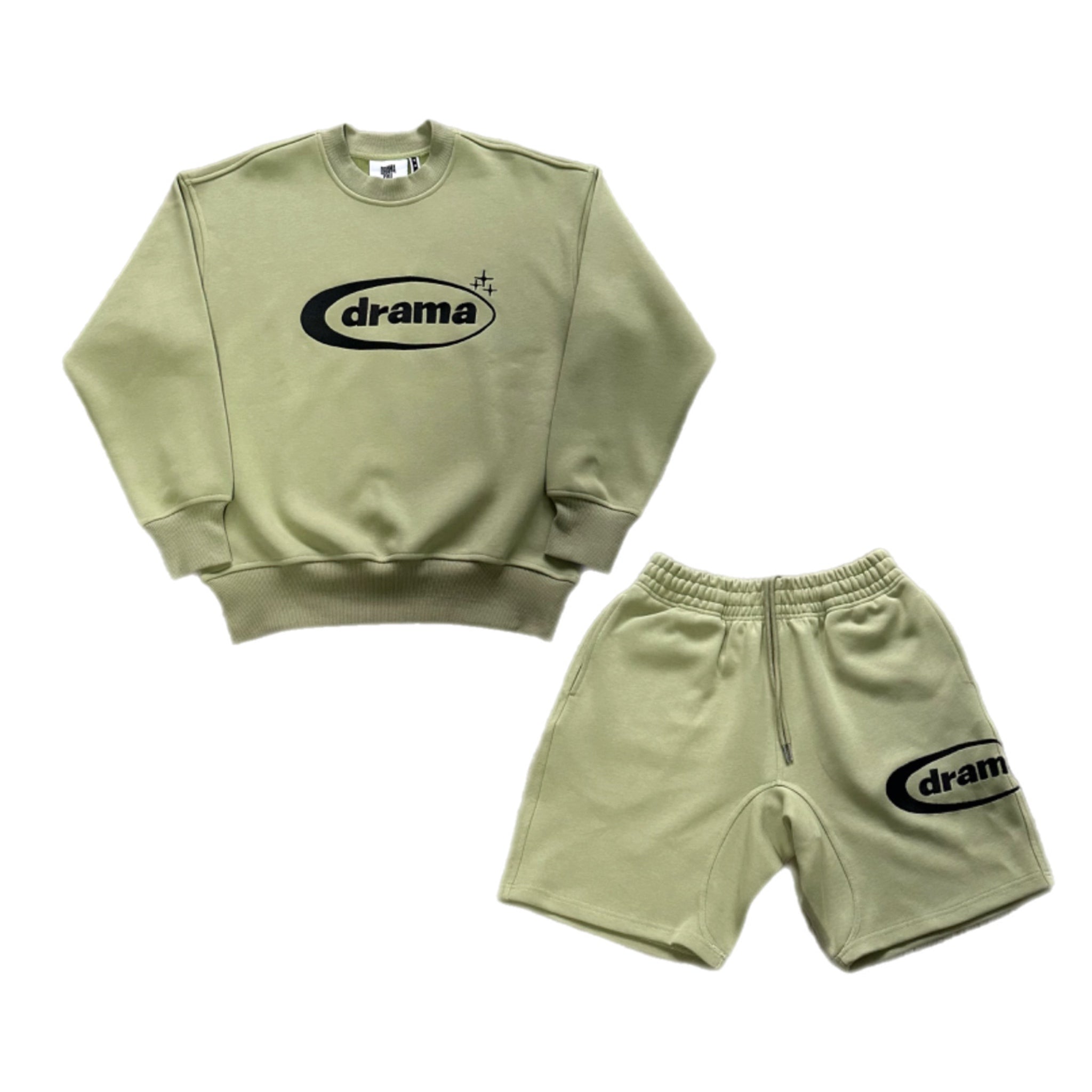 Drama Call Oval Logo Short Set - Military Green