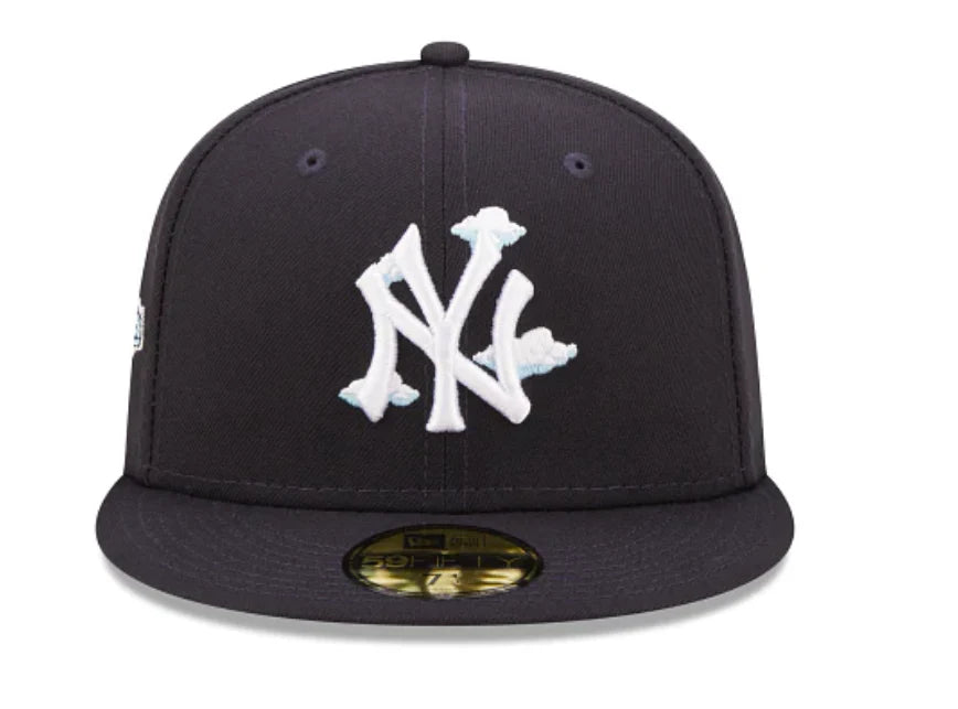 New Era  New York Yankees NY 996 World Series Side Patch Icy Blue Bottom  Comic Cloud Black Blue 59FIFTY Fitted Cap