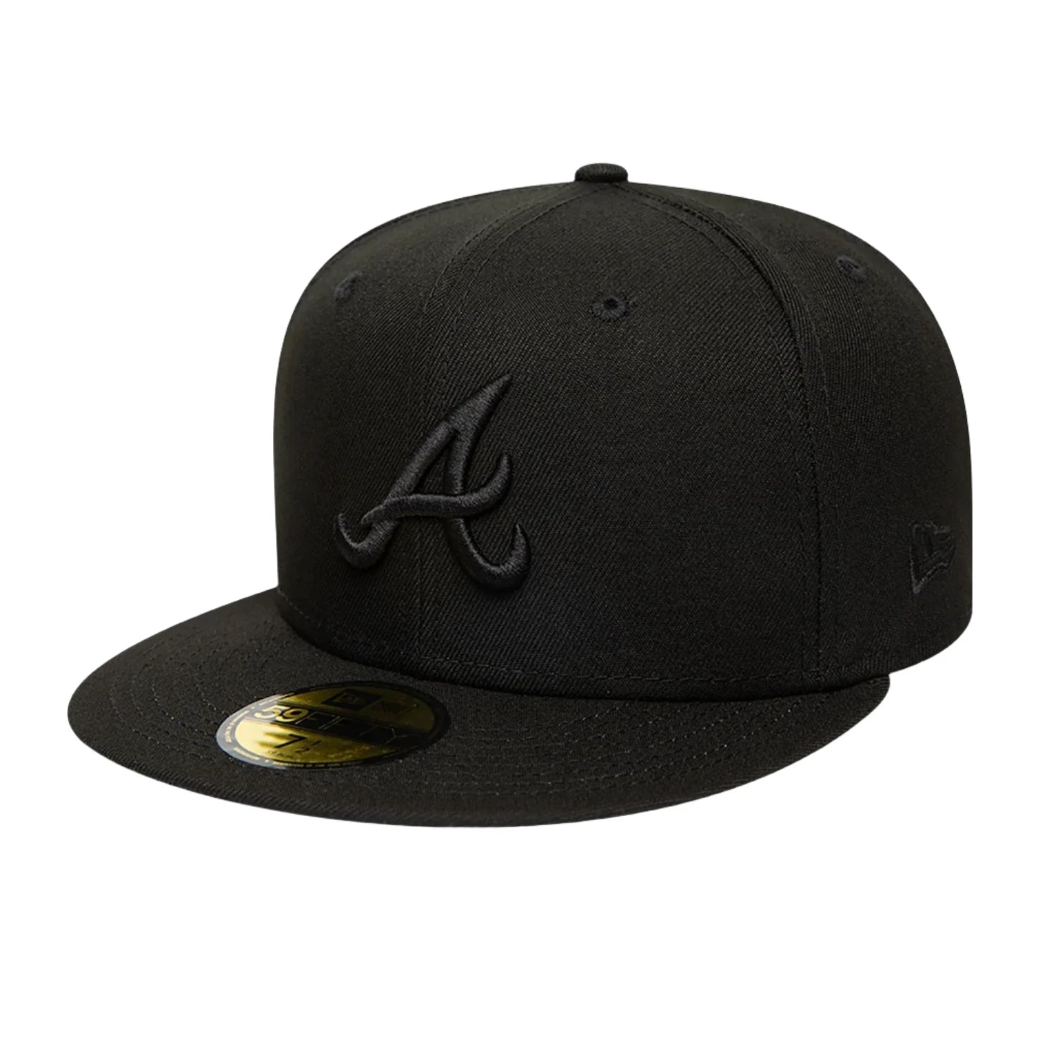 New Era Atlanta Braves A Team MLB Black on Black 59FIFTY Fitted Cap