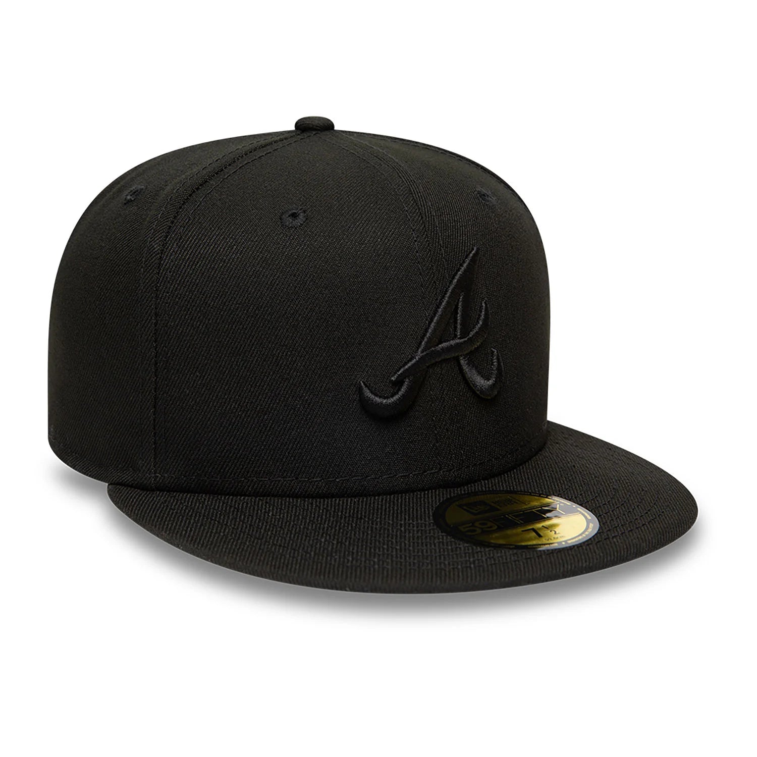 New Era Atlanta Braves A Team MLB Black on Black 59FIFTY Fitted Cap