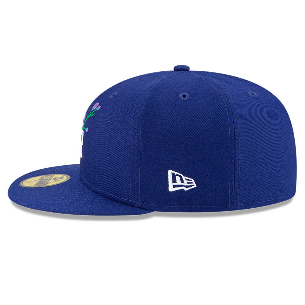 New Era LA Dodgers MLB Side Patch Bloom Blue 59FIFTY Fitted Cap