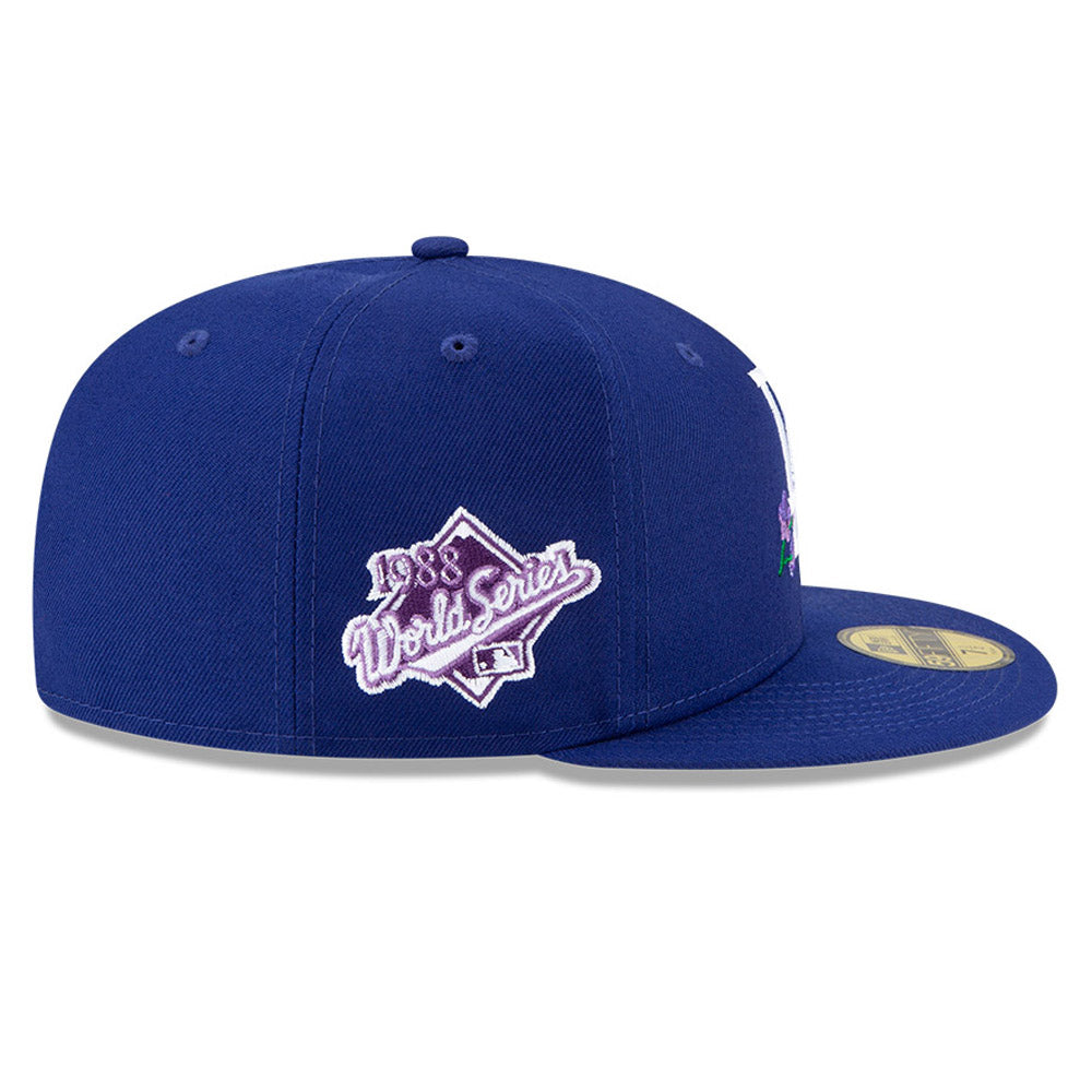 New Era LA Dodgers MLB Side Patch Bloom Blue 59FIFTY Fitted Cap