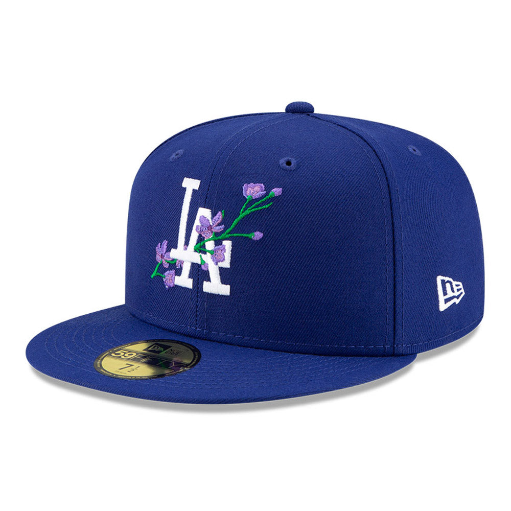 New Era LA Dodgers MLB Side Patch Bloom Blue 59FIFTY Fitted Cap