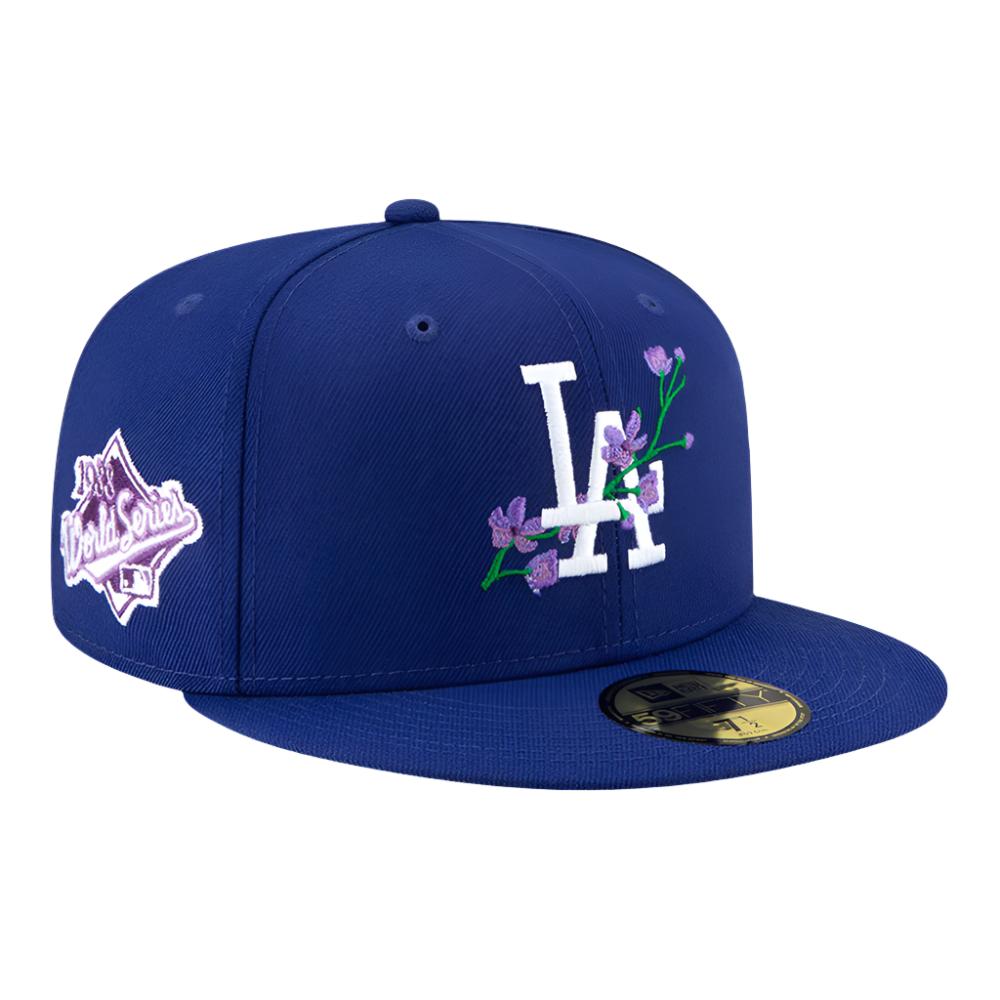 New Era LA Dodgers MLB Side Patch Bloom Blue 59FIFTY Fitted Cap