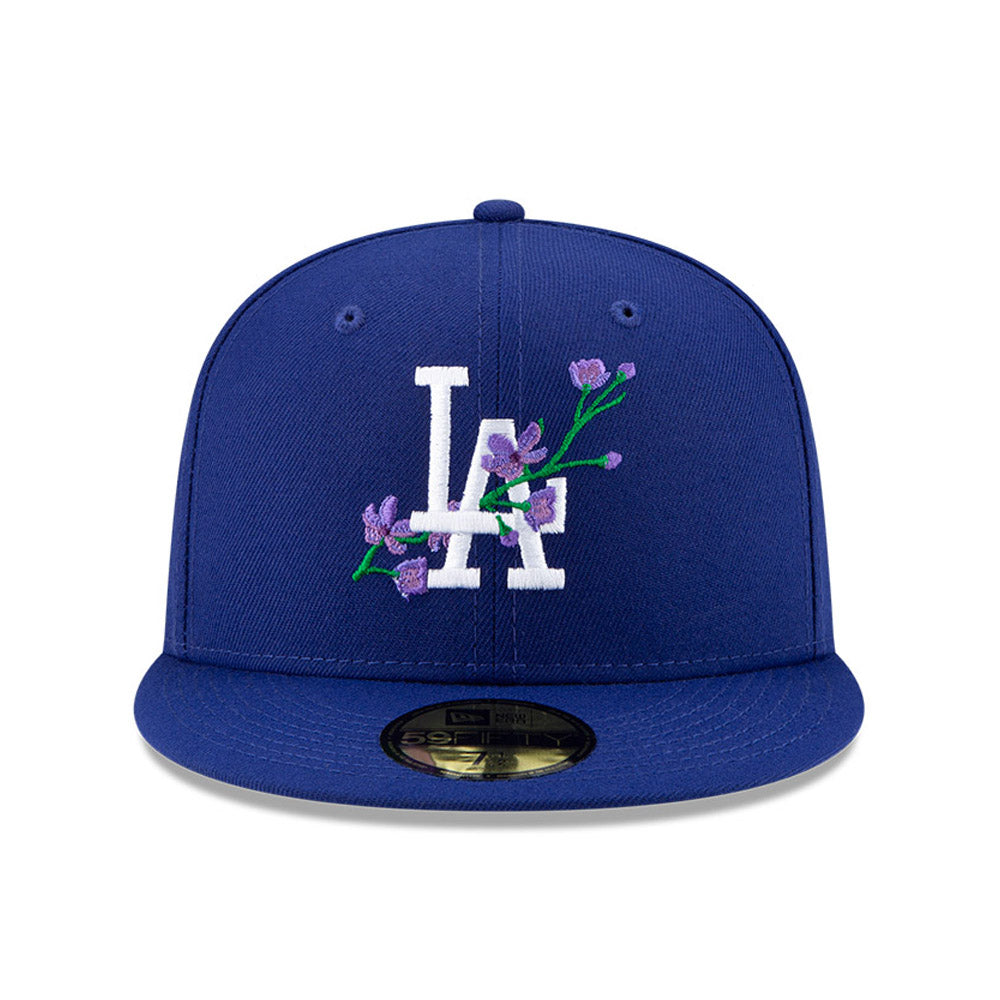 New Era LA Dodgers MLB Side Patch Bloom Blue 59FIFTY Fitted Cap